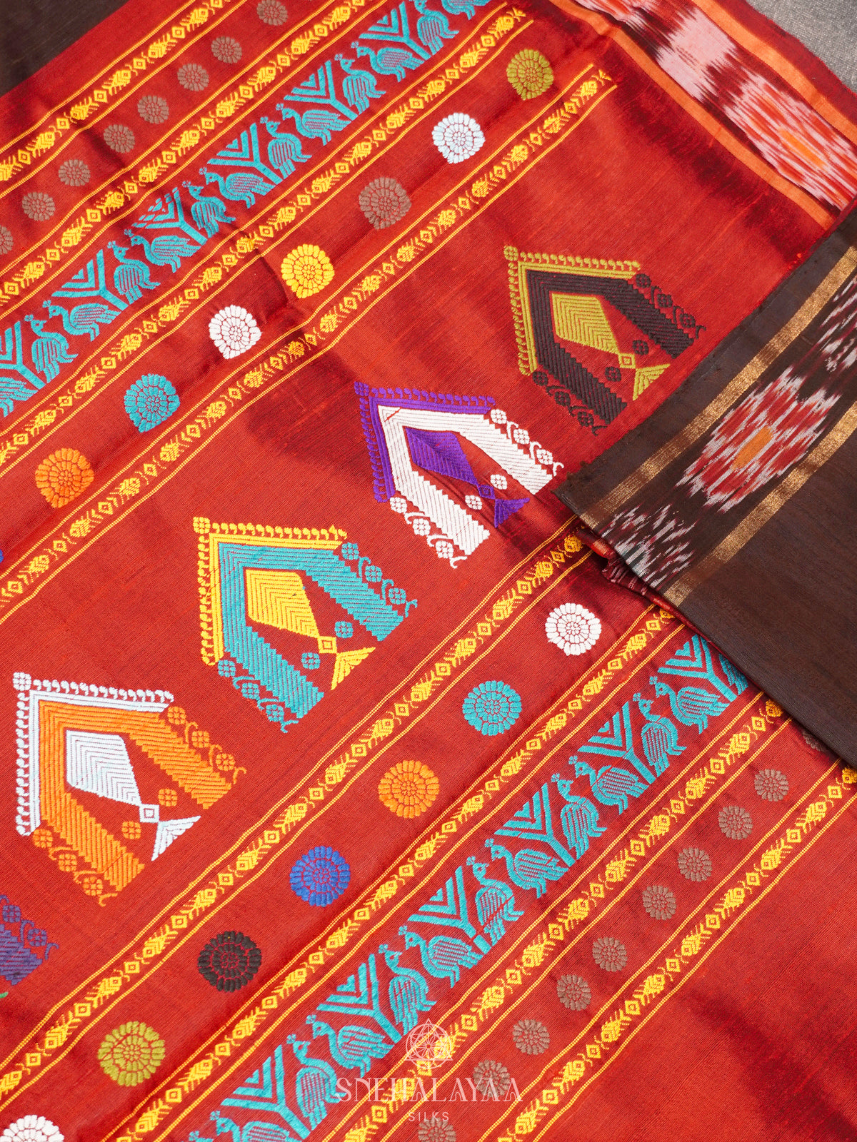 Brown Dupion Silk Saree