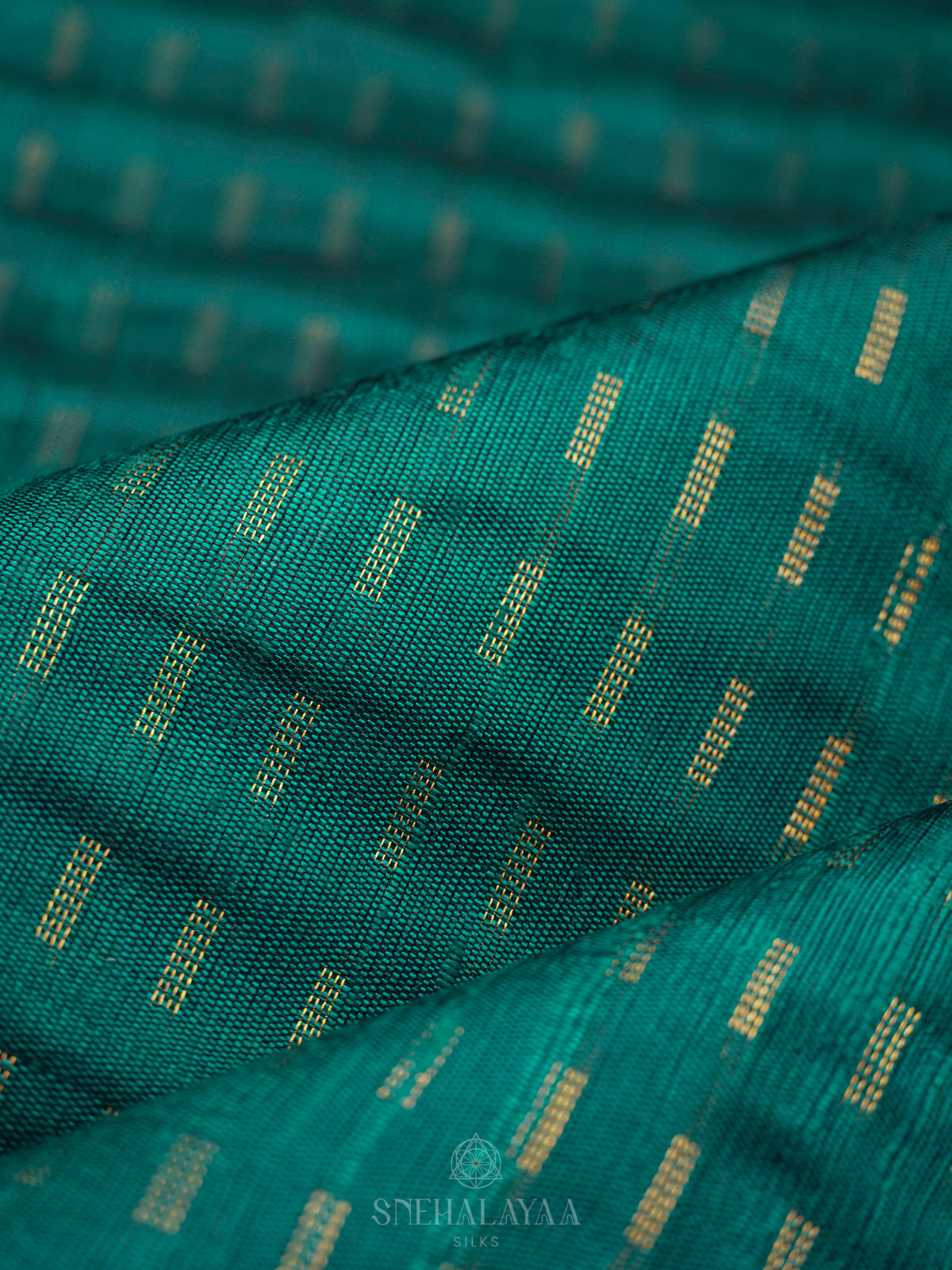 Teal Green Dupion Silk Saree