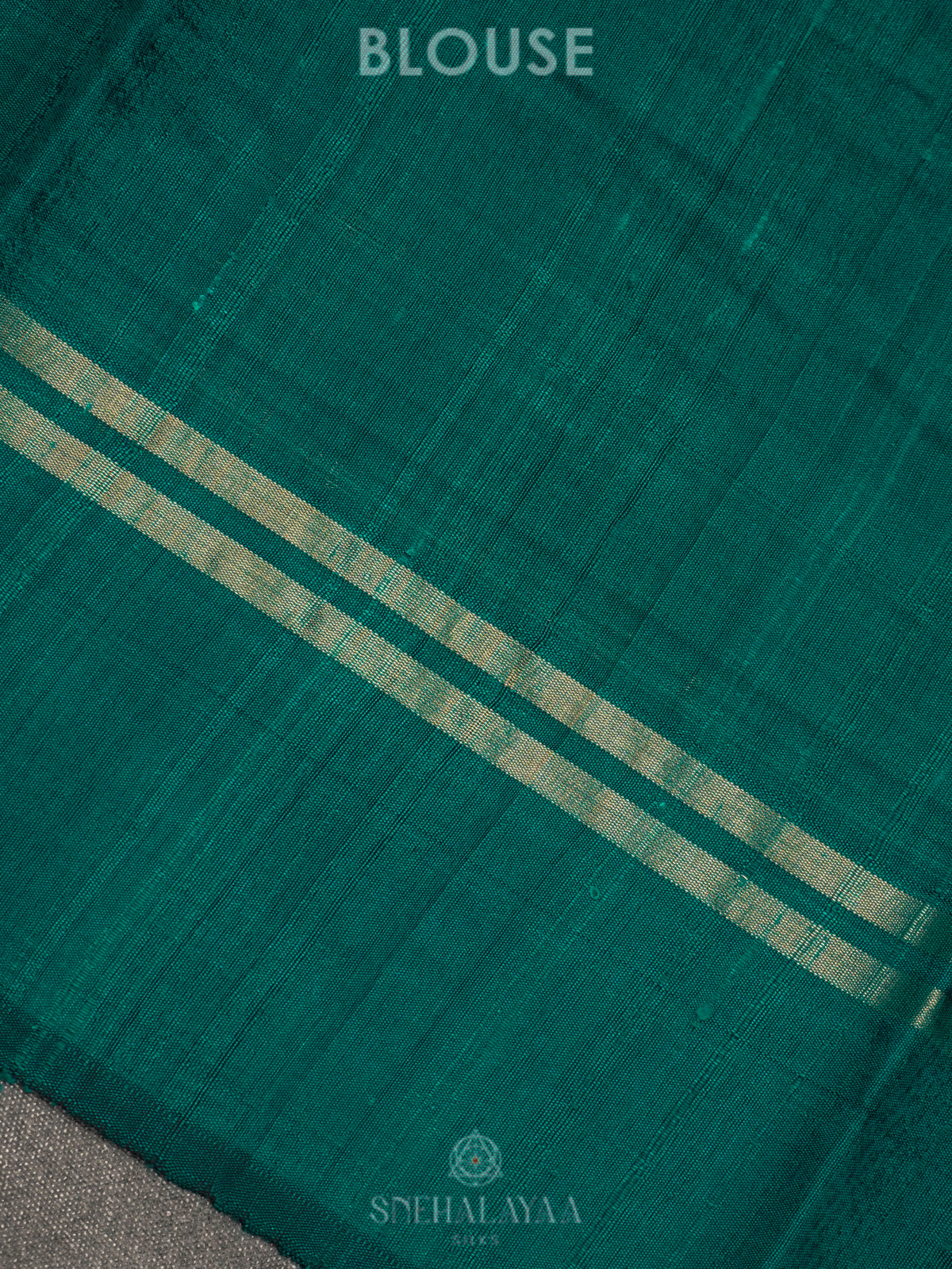 Teal Green Dupion Silk Saree