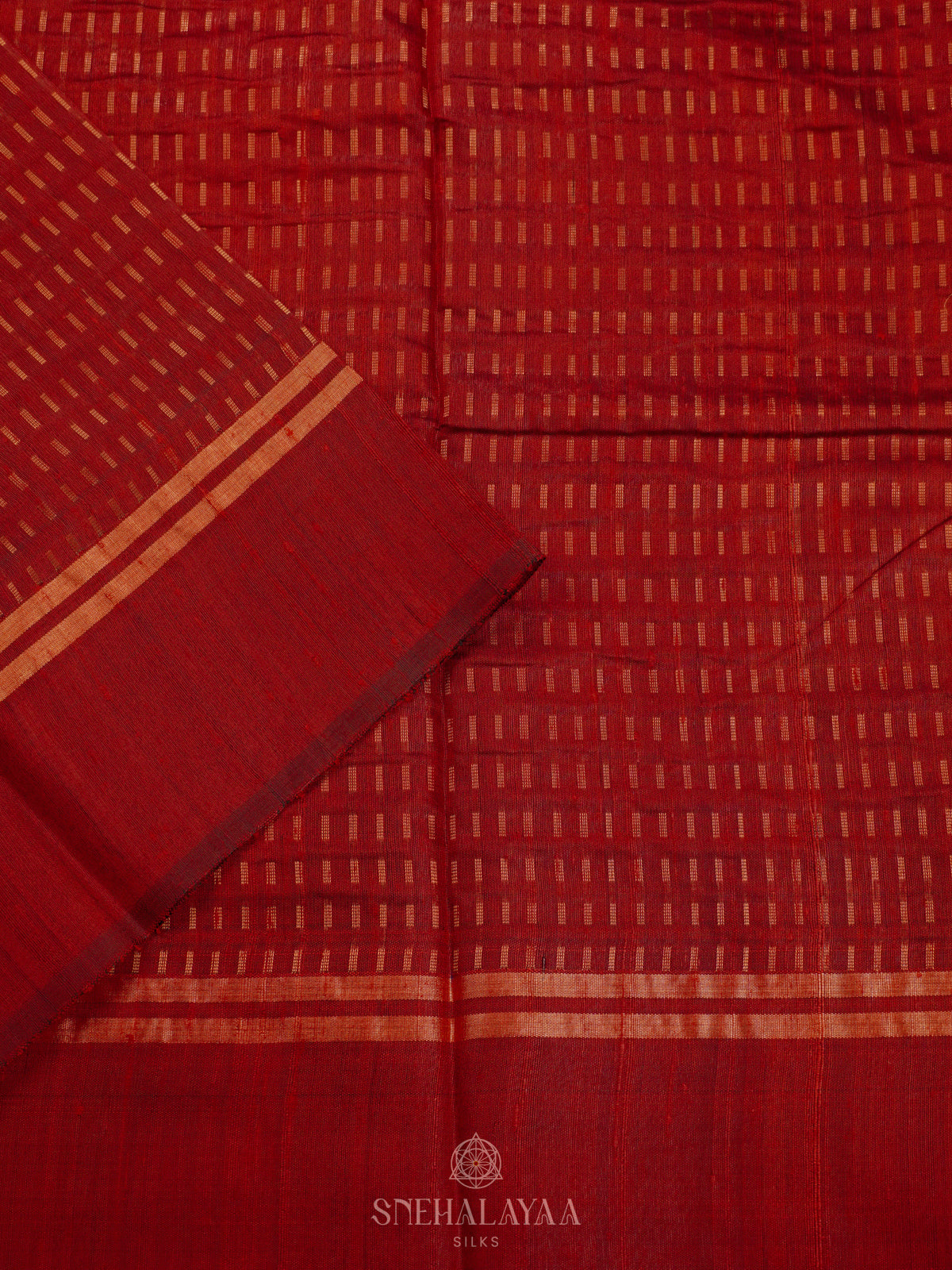 Red Dupion Silk Saree