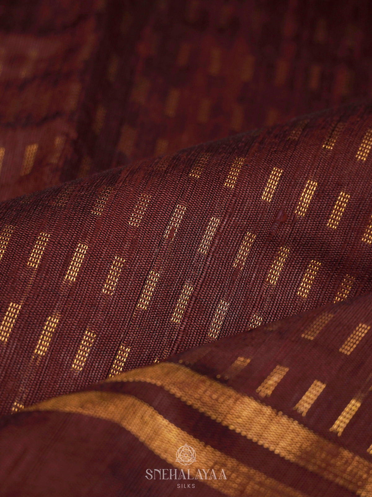 Brown Dupion Silk Saree