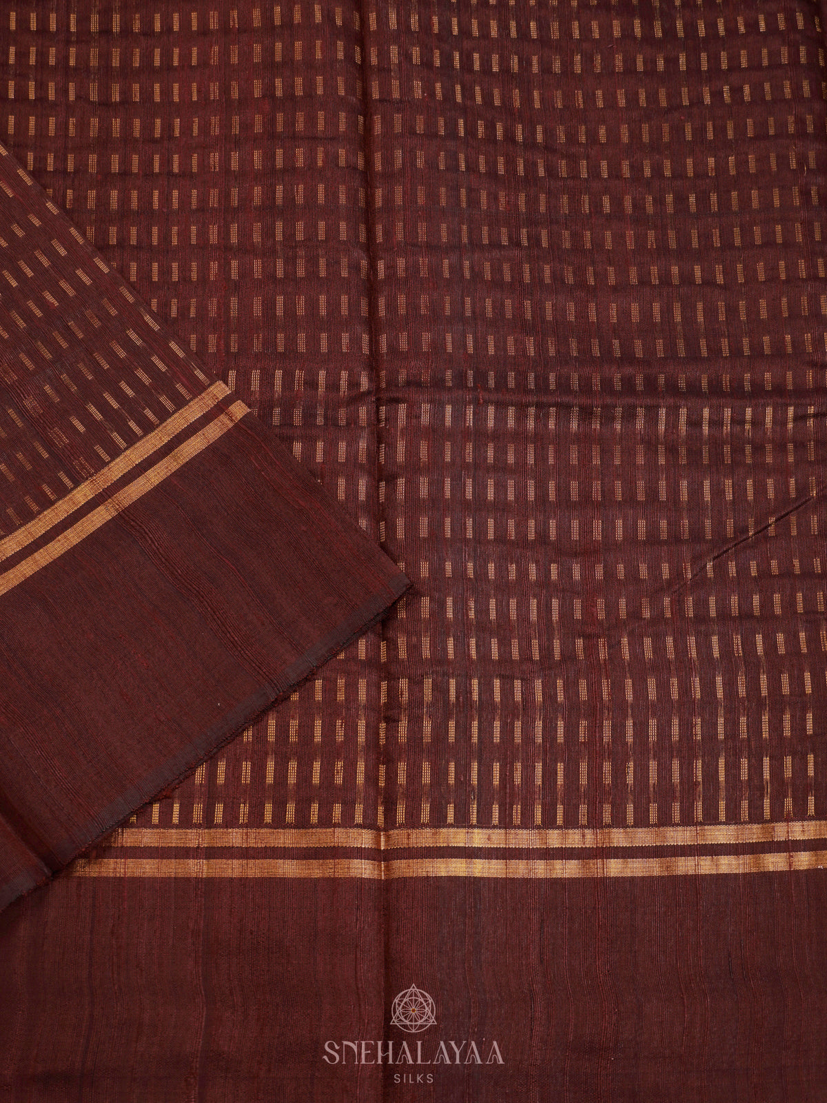 Brown Dupion Silk Saree