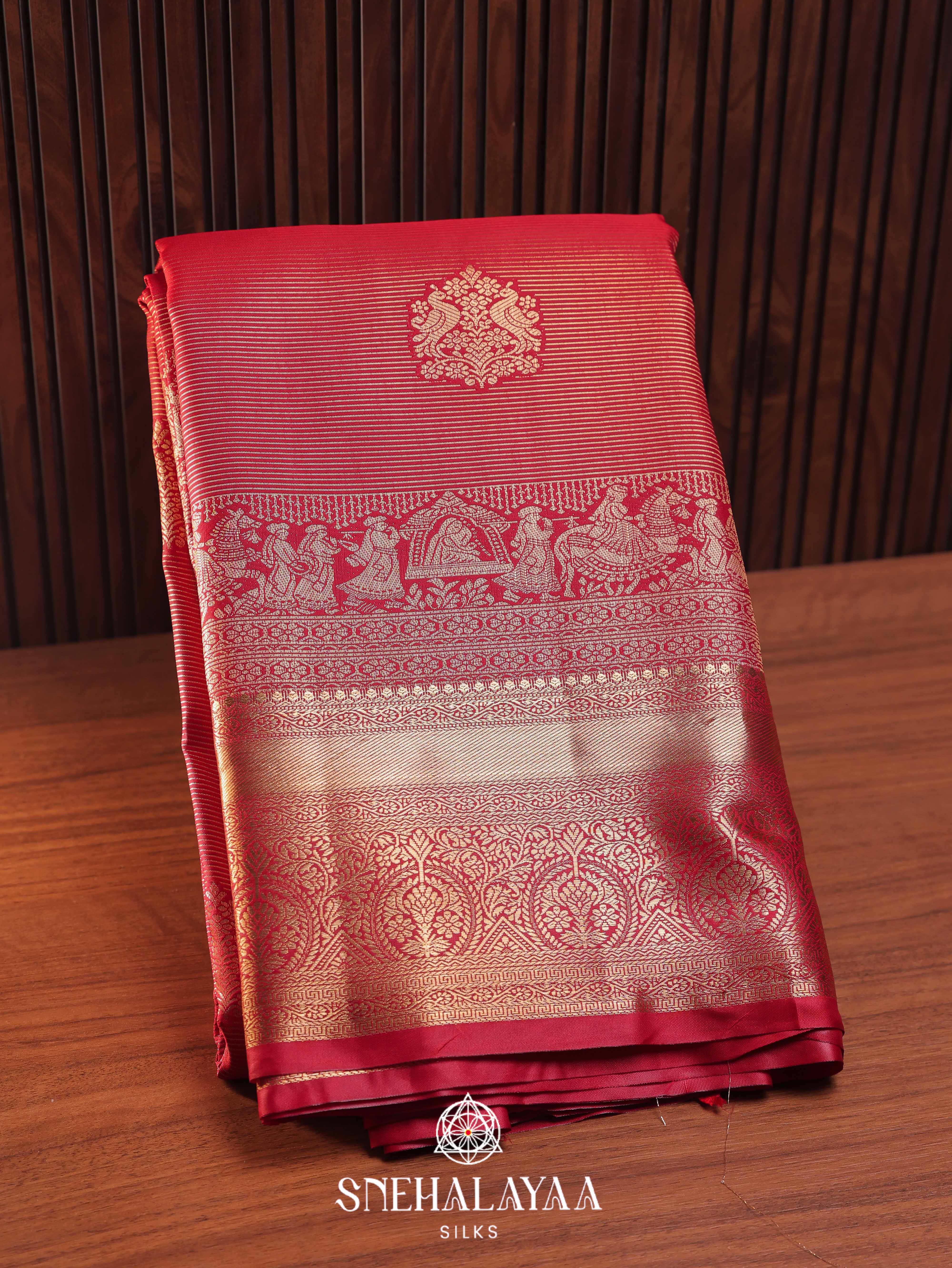 Red Art Silk Saree
