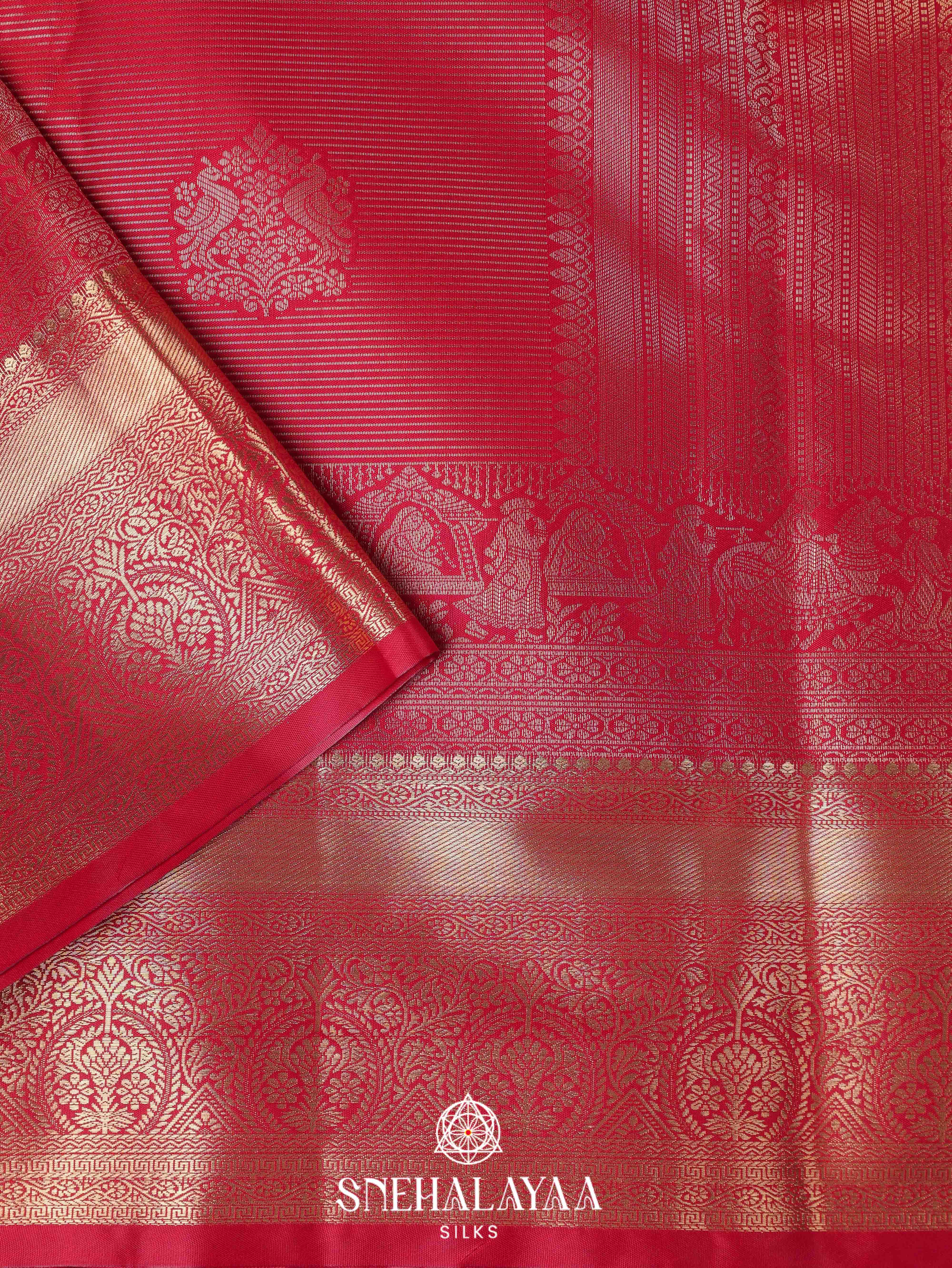 Red Art Silk Saree