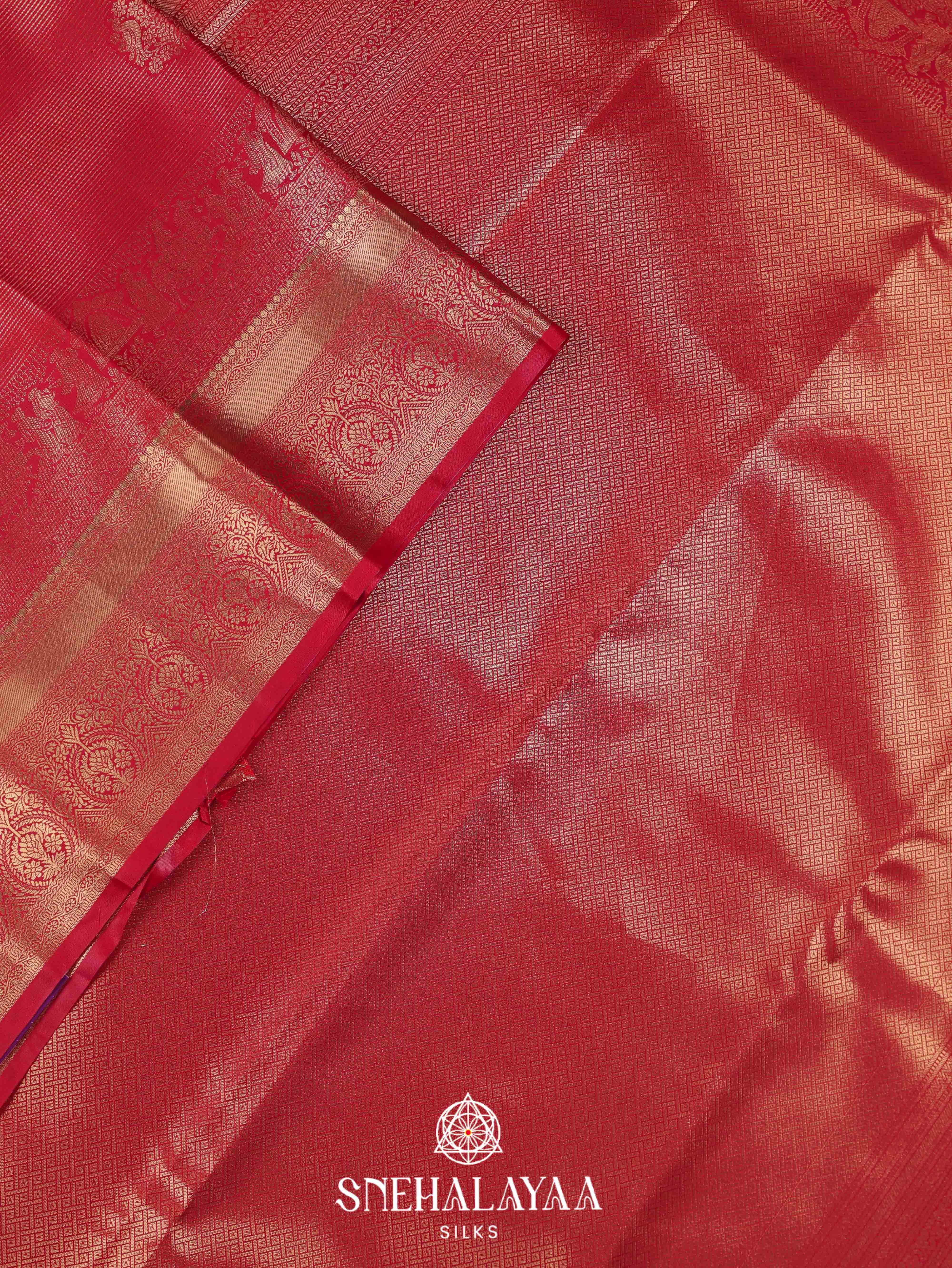 Red Art Silk Saree