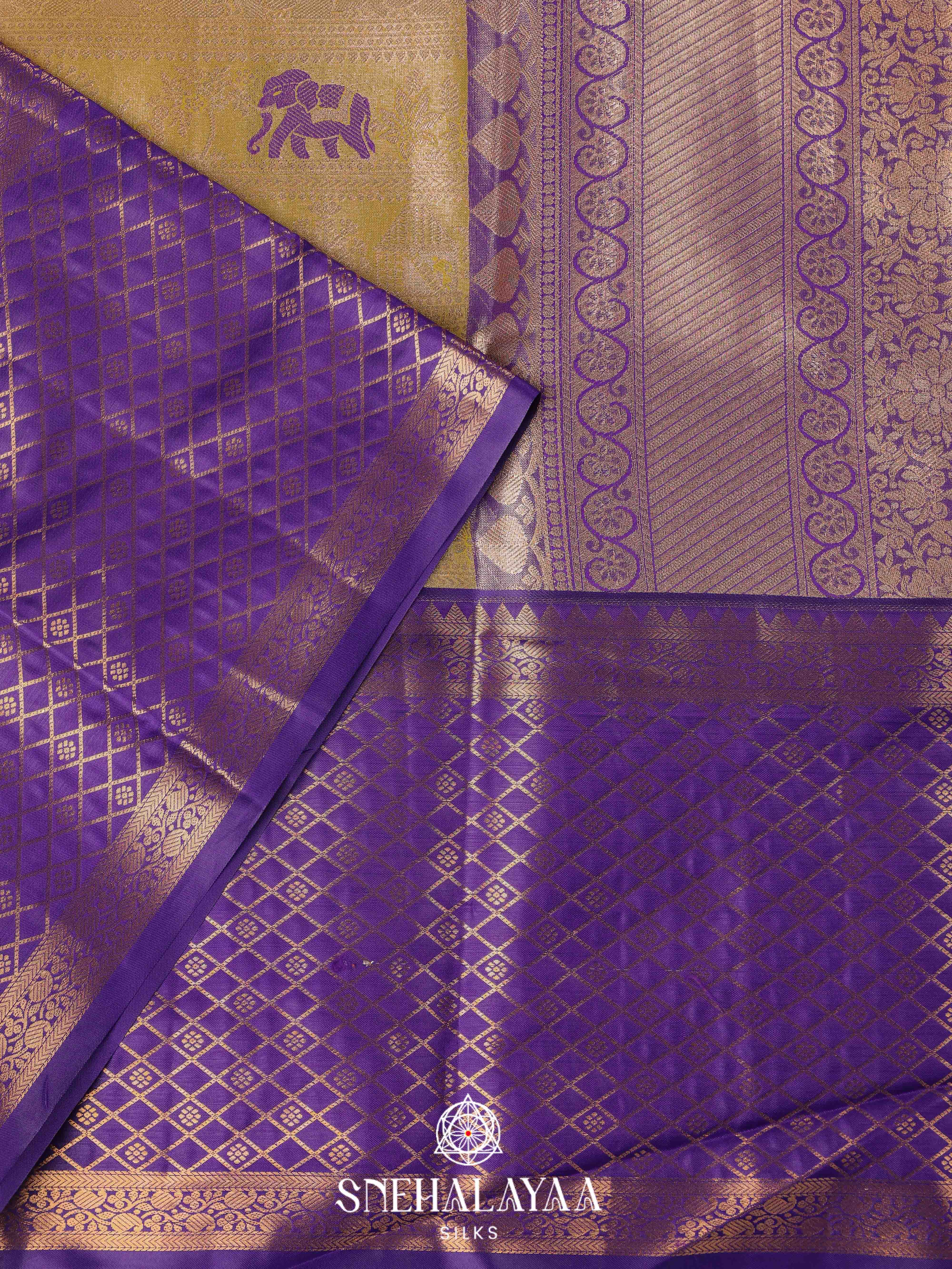 Yellow Art Silk Saree