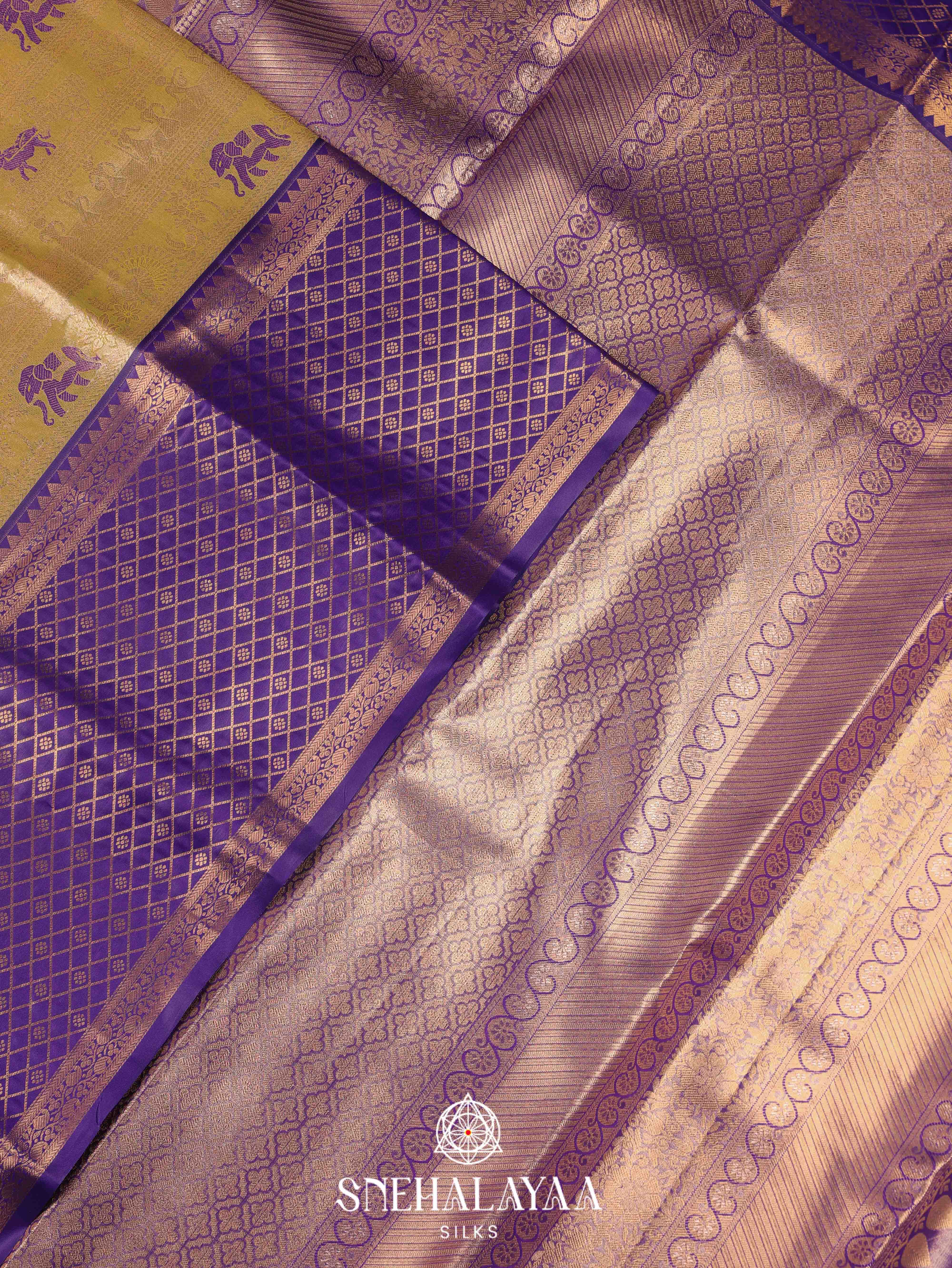 Yellow Art Silk Saree