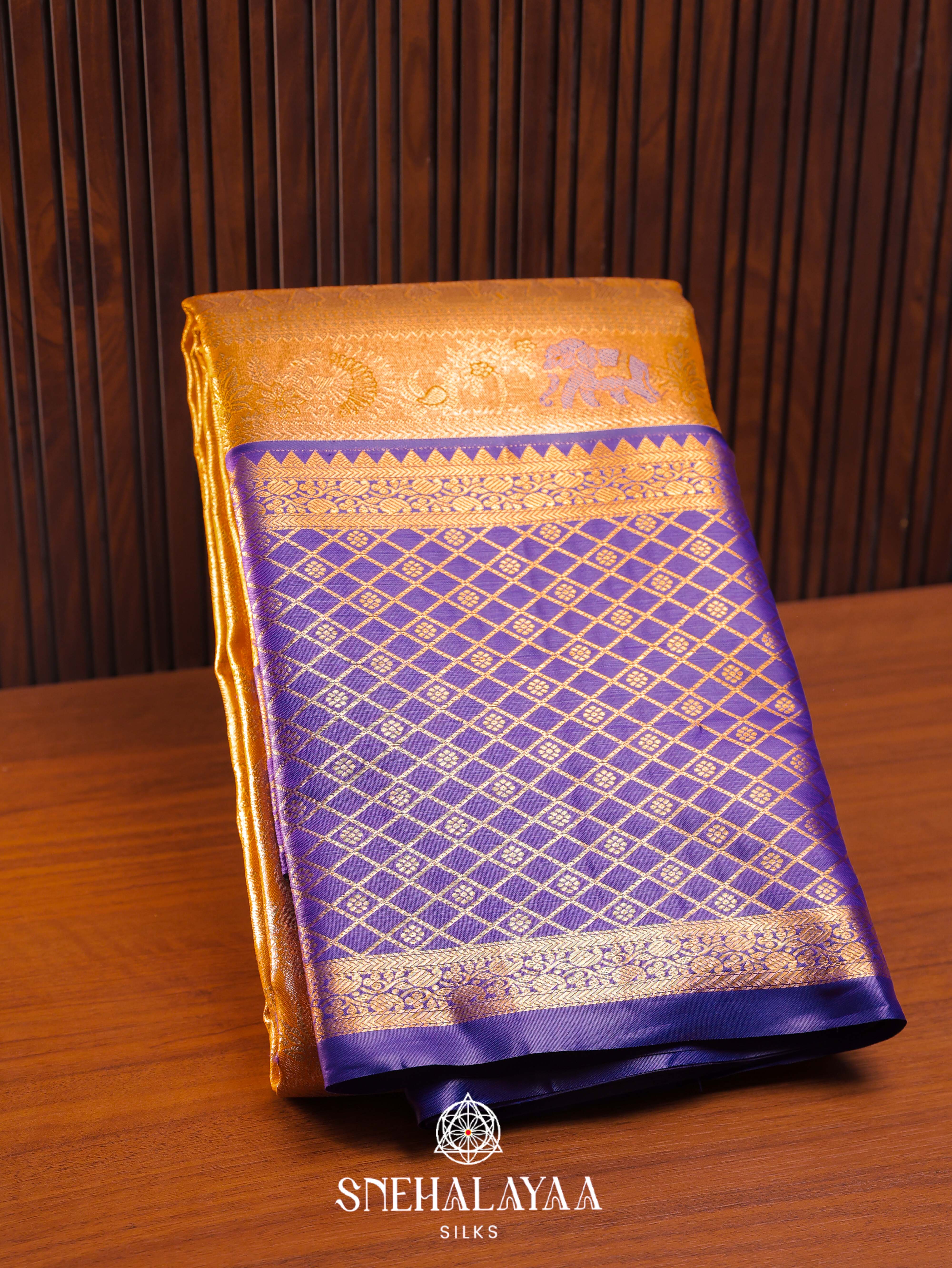 Mango Yellow Art Silk Saree