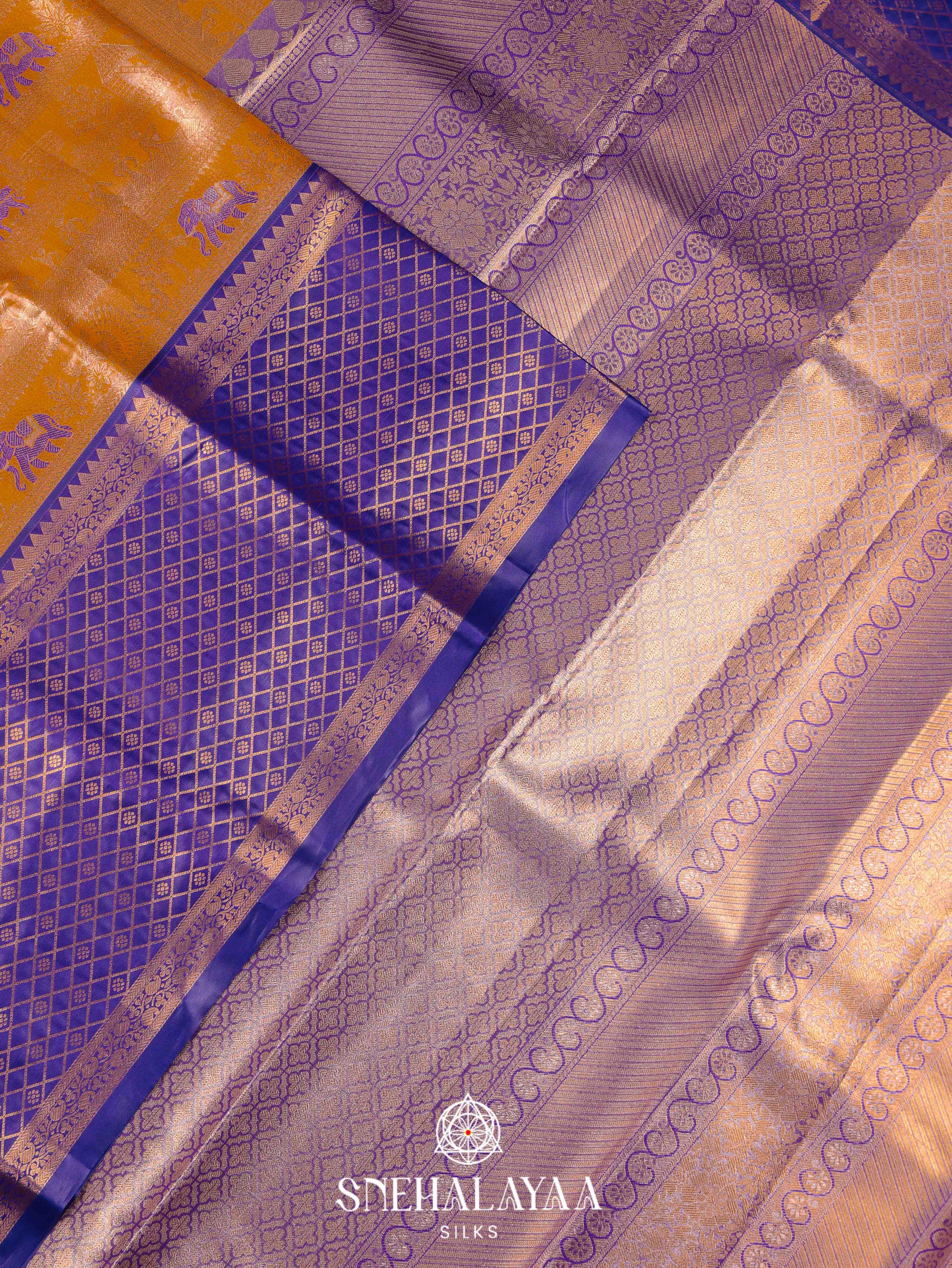 Mango Yellow Art Silk Saree