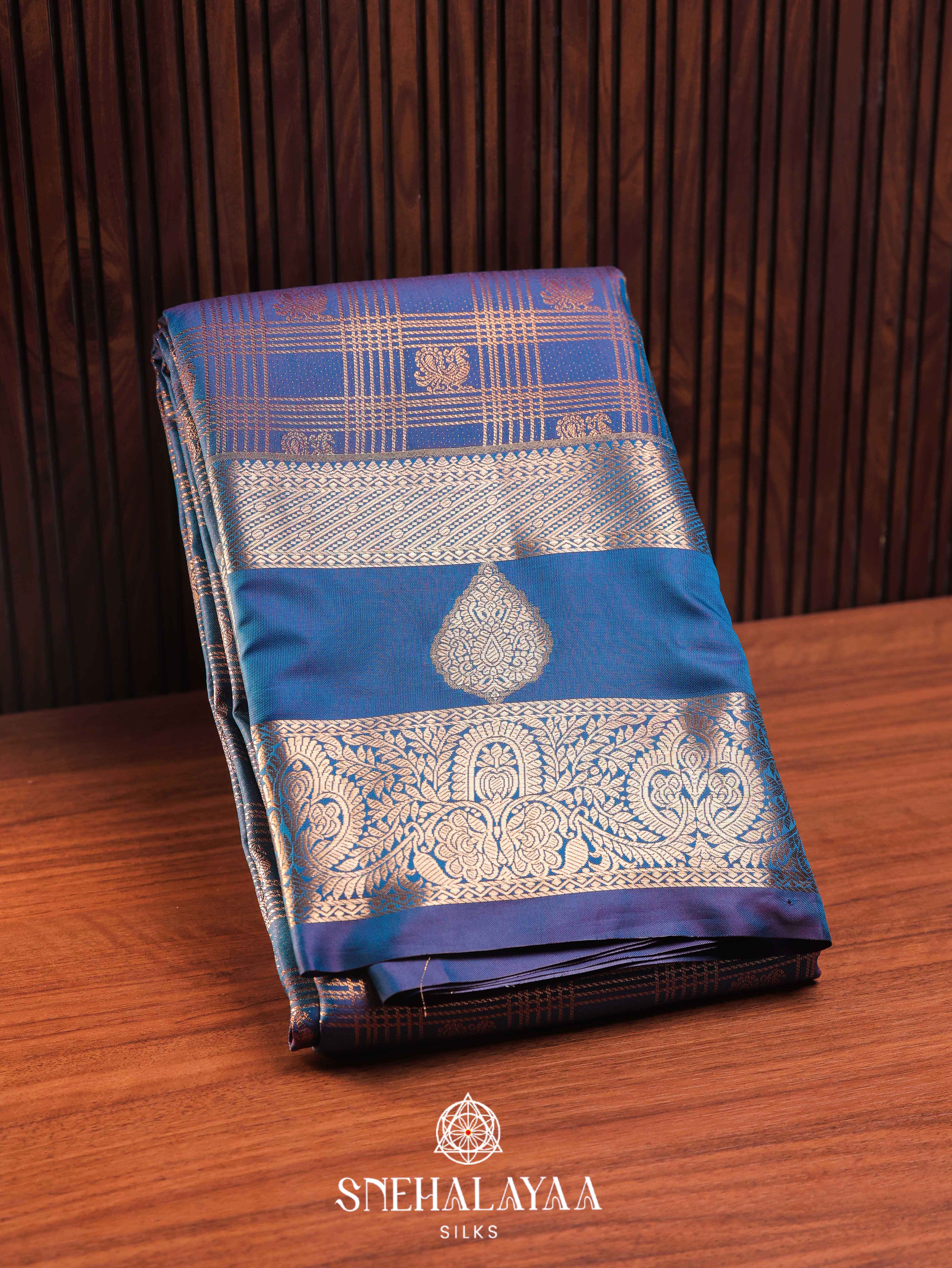 Blue Art Silk Saree