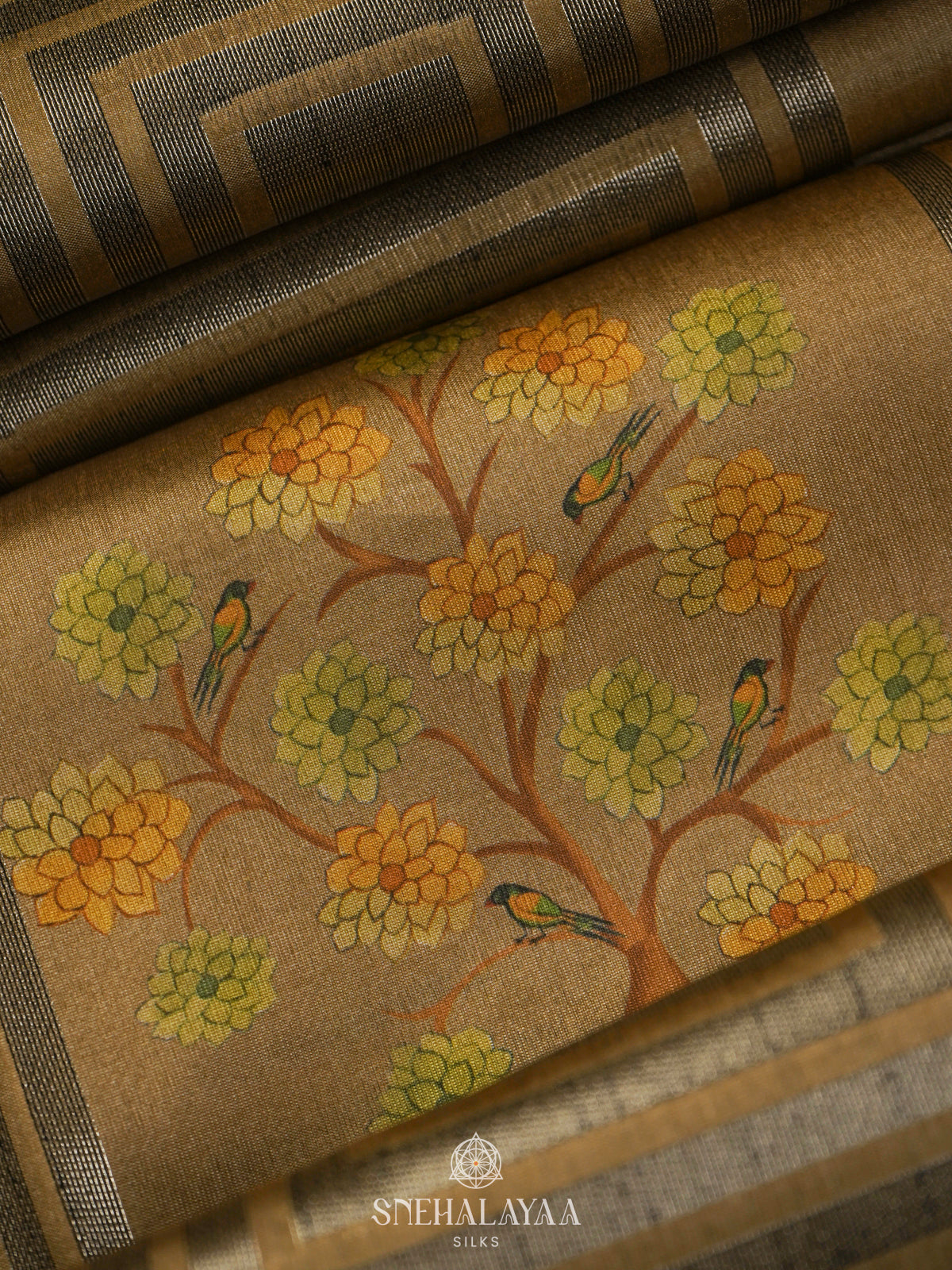 Mustard Yellow Jute Saree