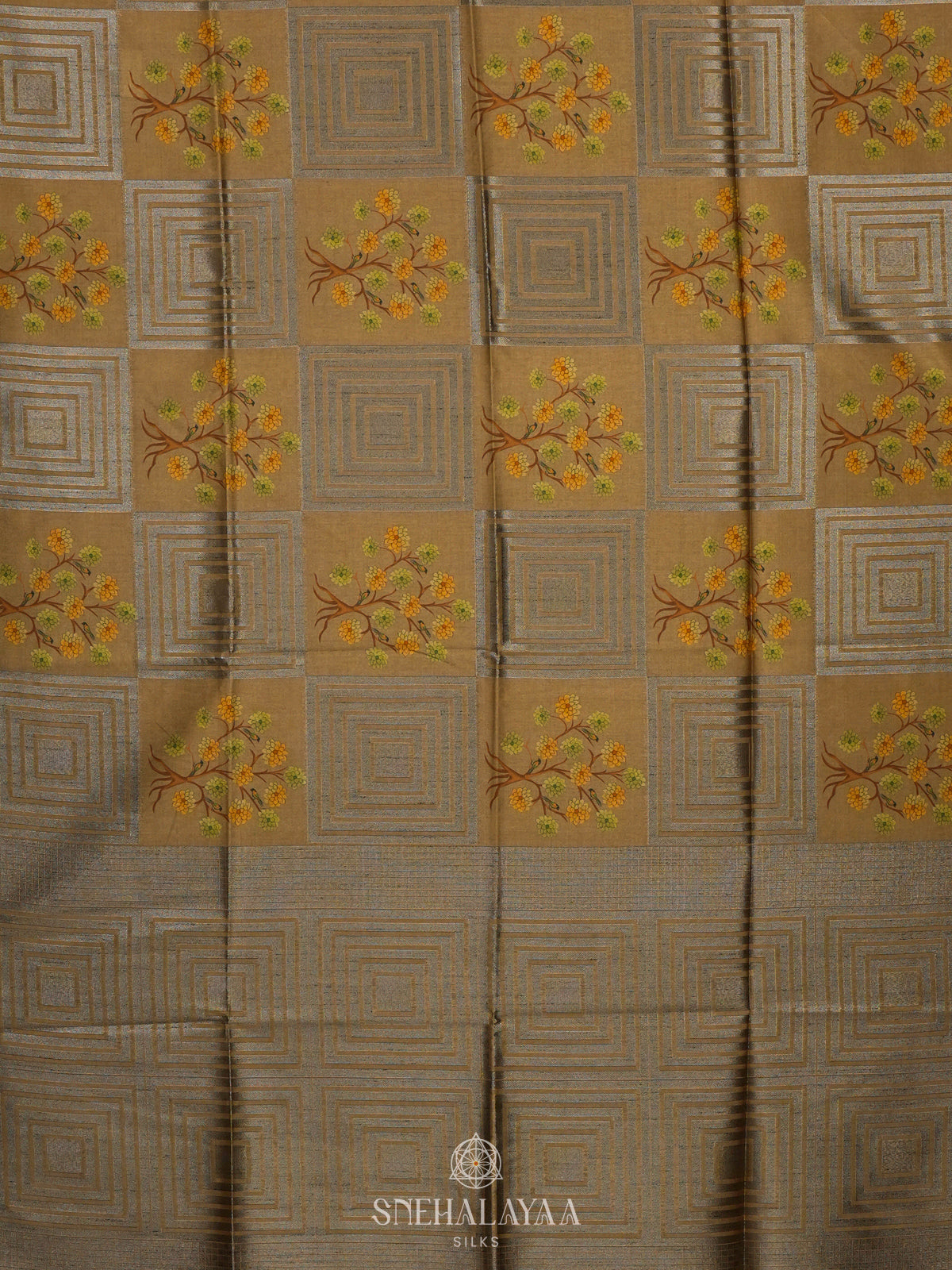 Mustard Yellow Jute Saree