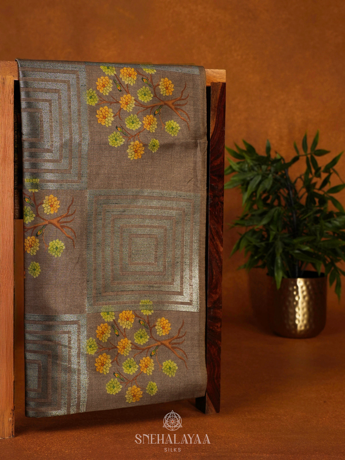 Brown Jute Saree