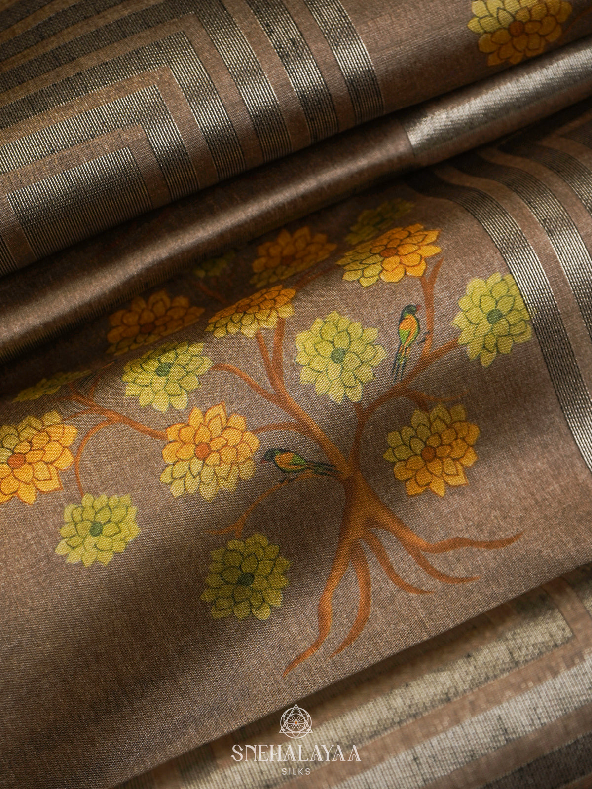 Brown Jute Saree
