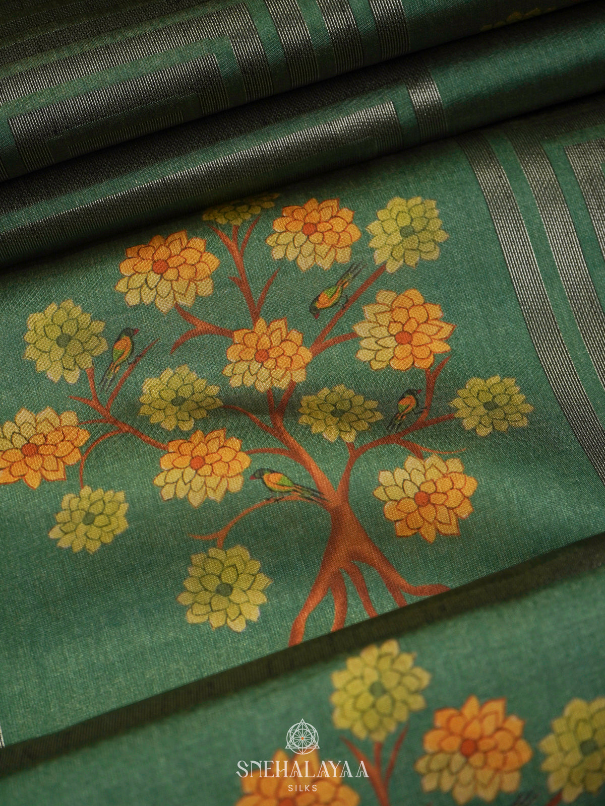 Green Jute Saree
