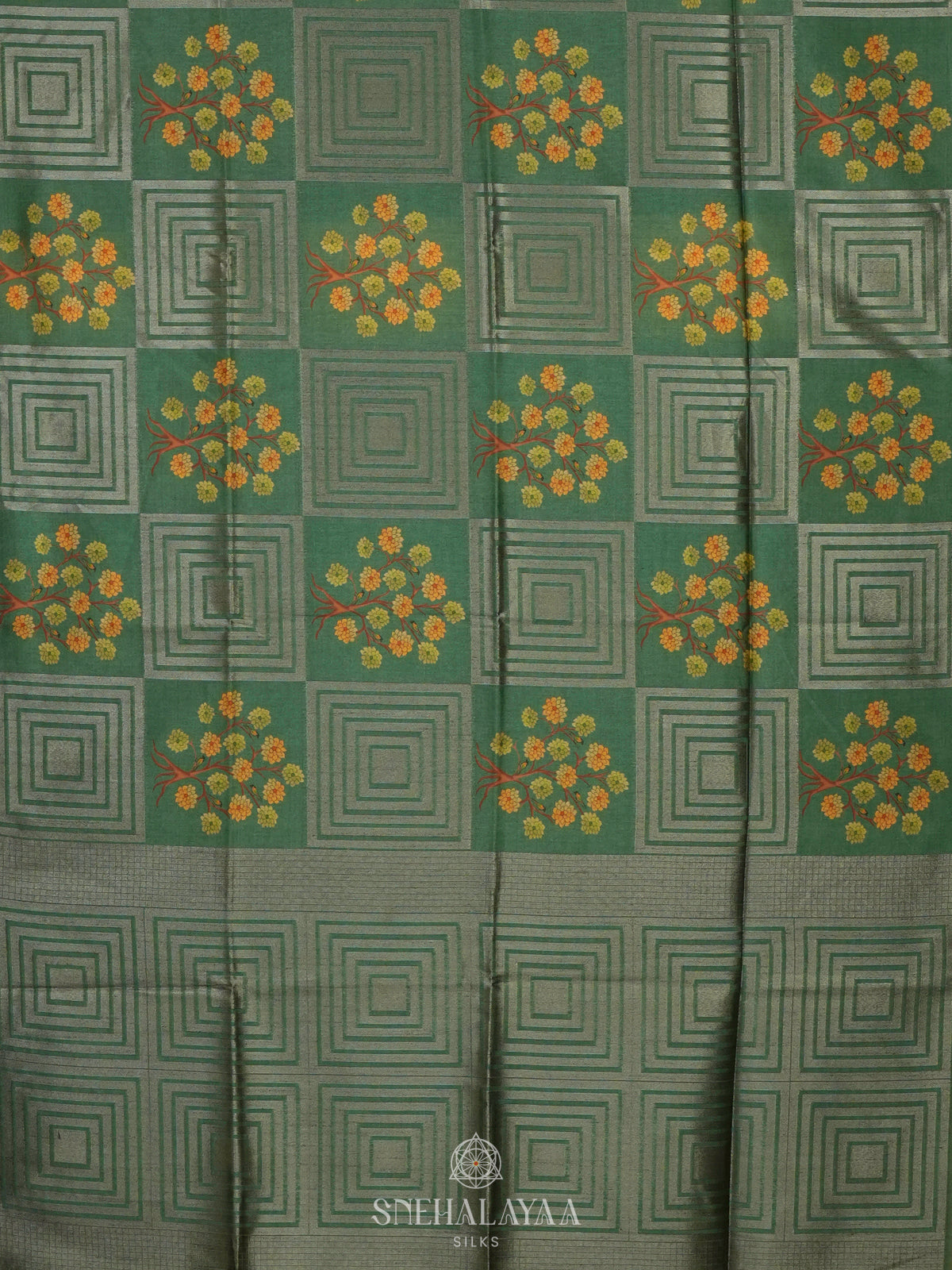Green Jute Saree