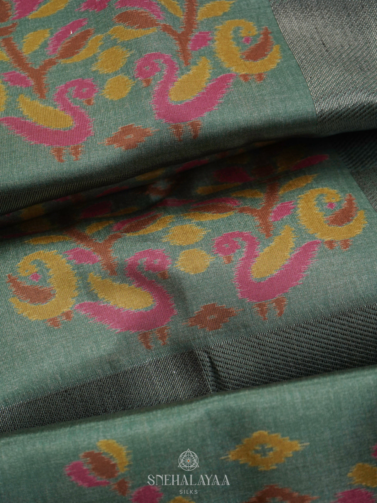 Green Jute Saree