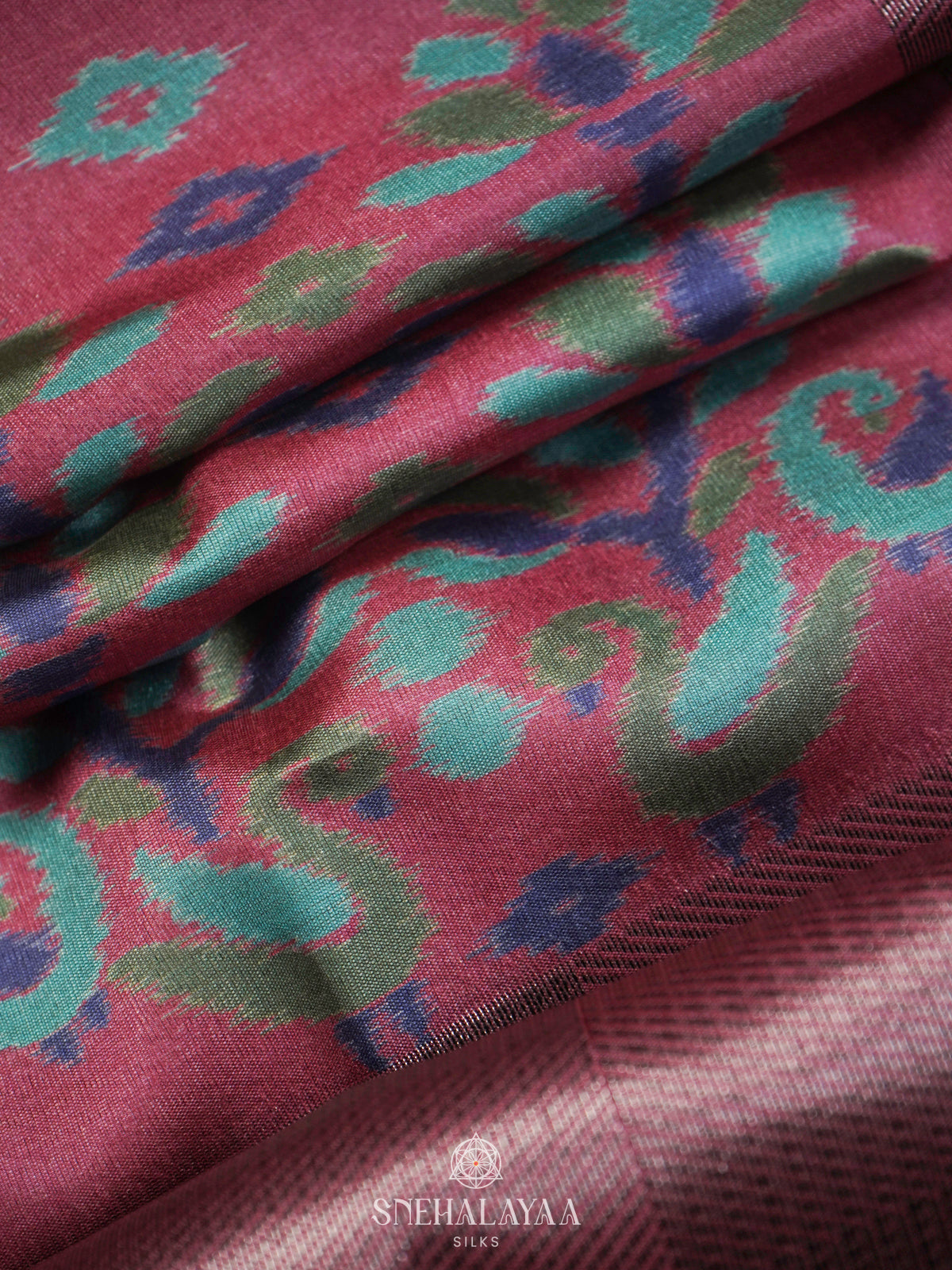 Magenta Jute Saree