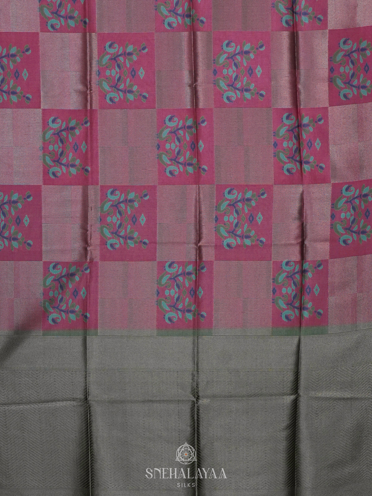 Magenta Jute Saree