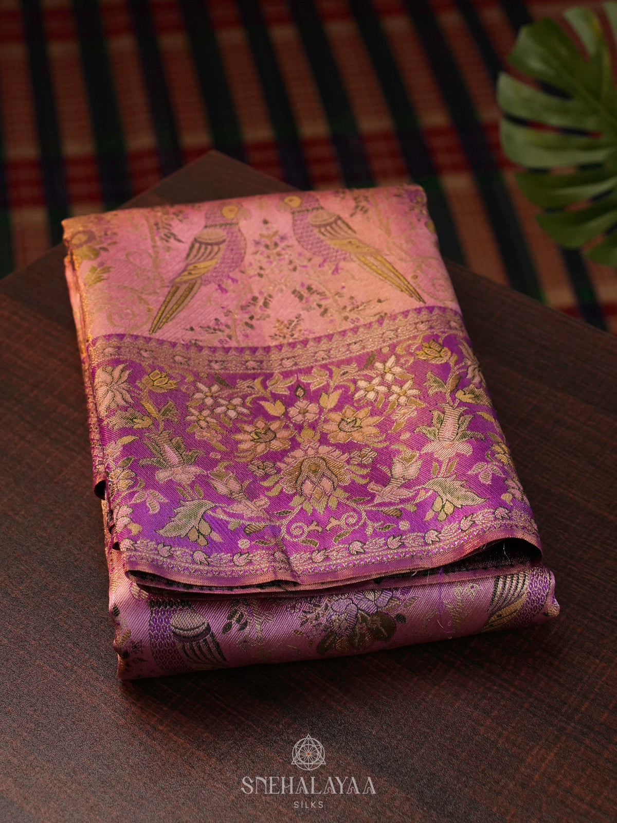Rose Pink Kanjivaram Silk Saree