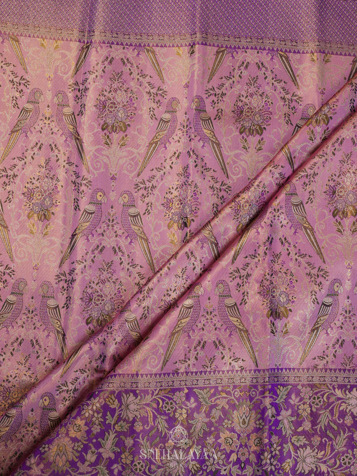 Rose Pink Kanjivaram Silk Saree