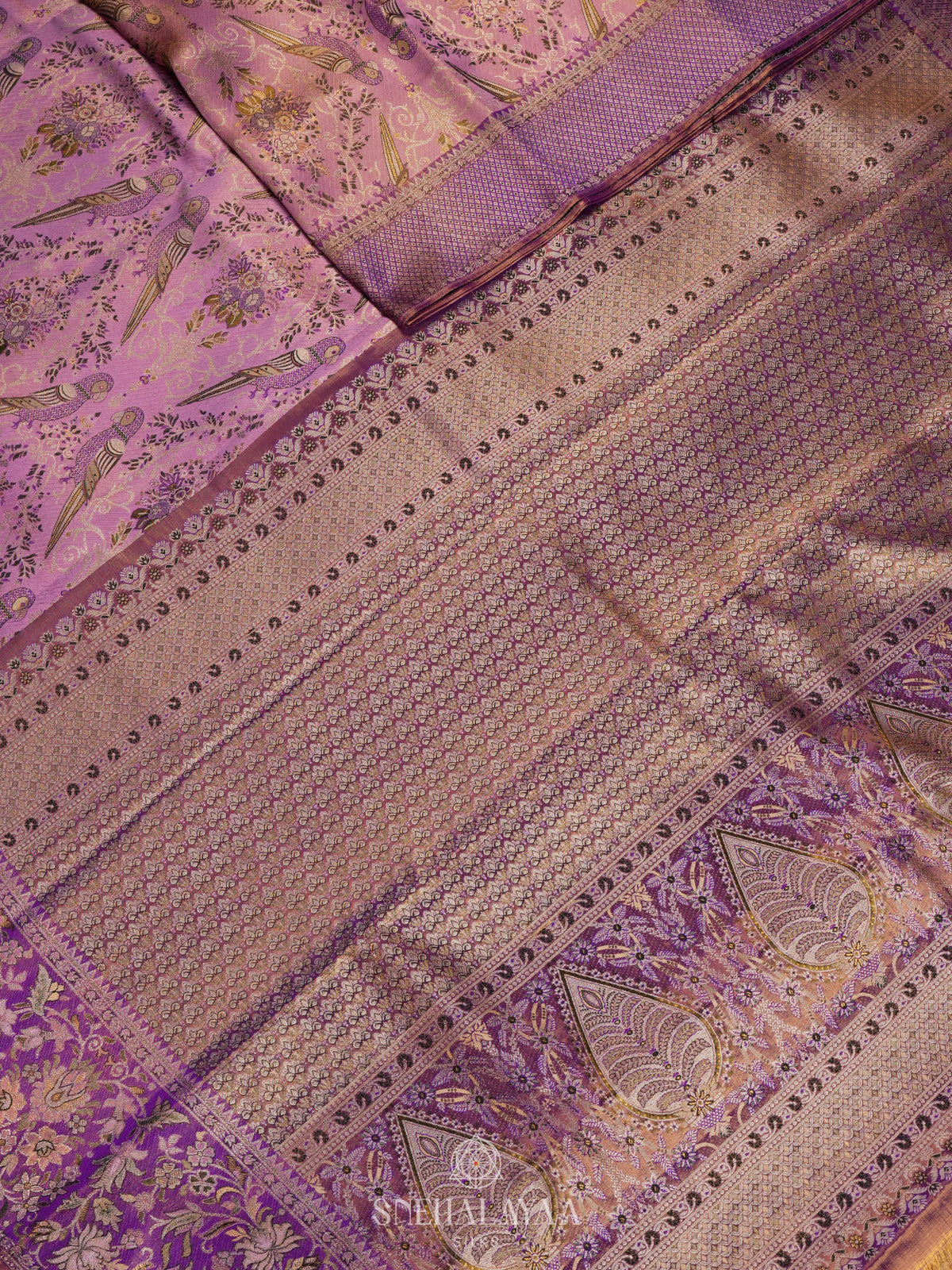 Rose Pink Kanjivaram Silk Saree