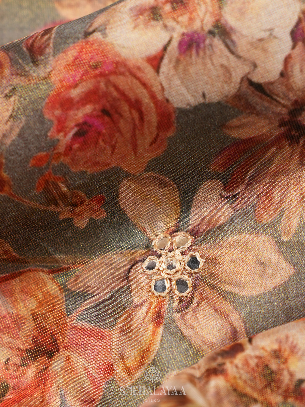 Brown Designer Saree