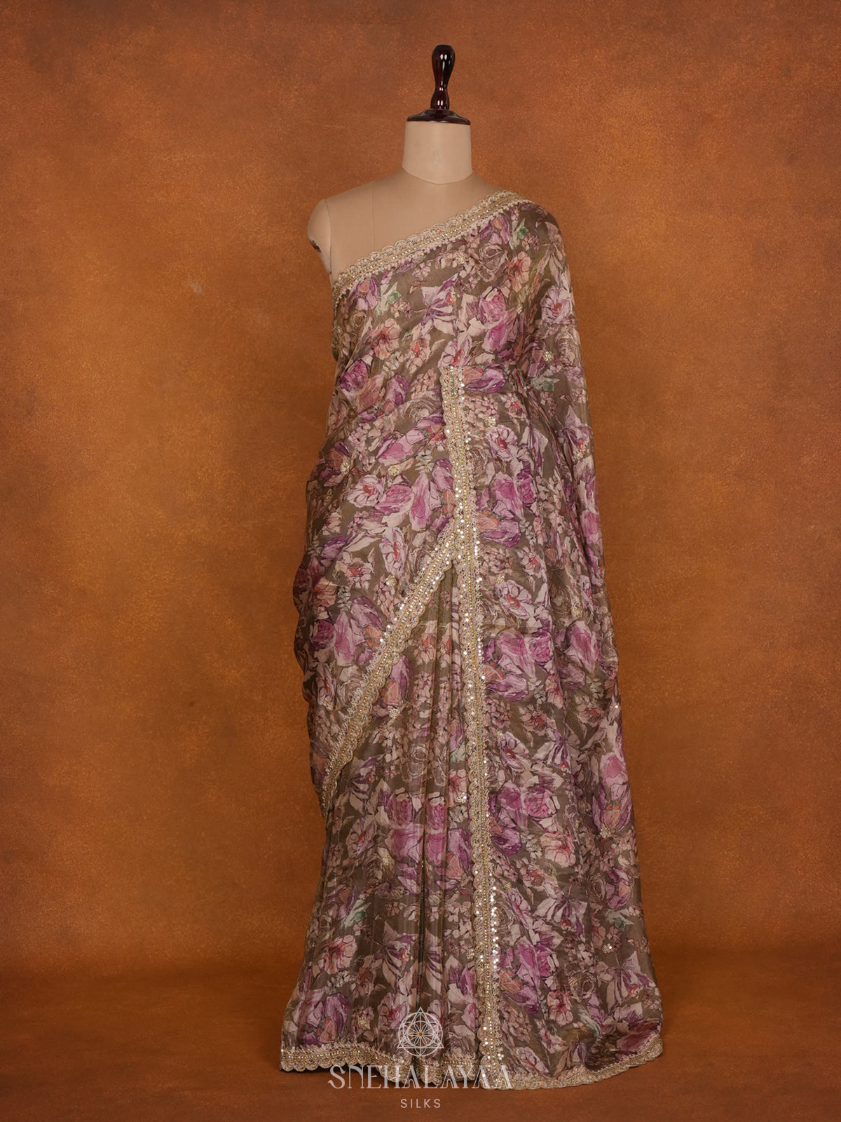 Lilac Designer Saree