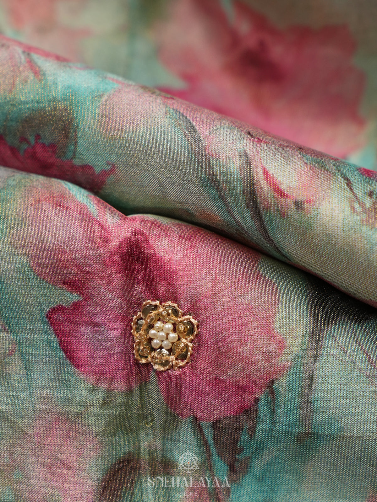 Mint Green Designer Saree