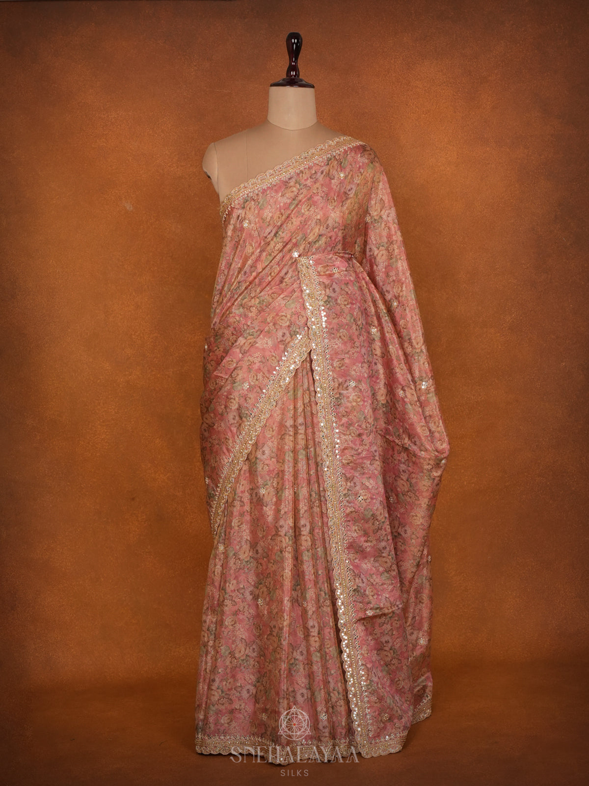 Pale Pink Designer Saree