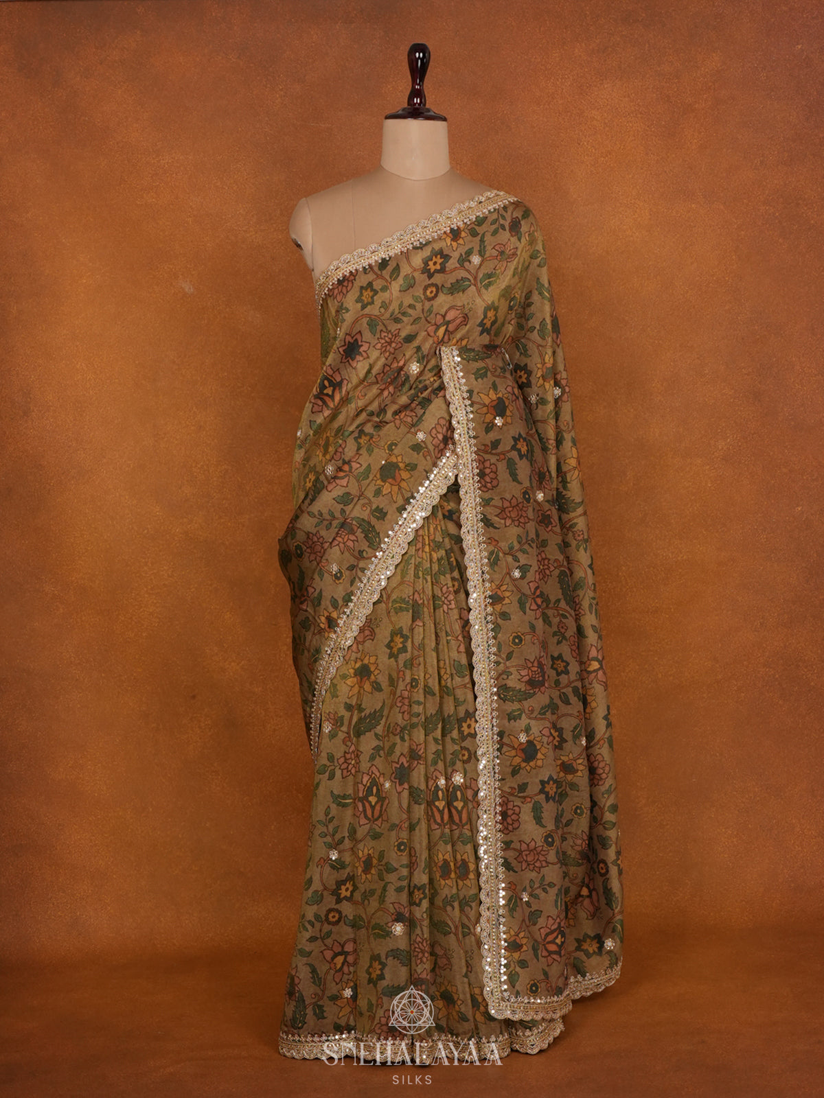 Mustard Designer Saree