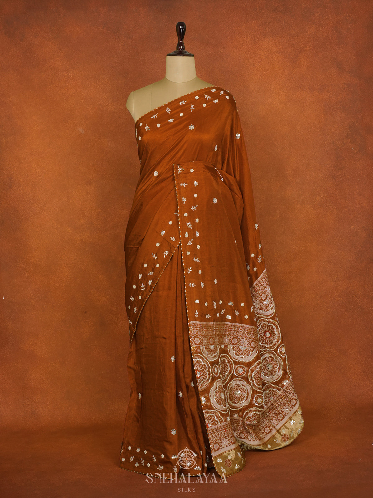 Brown Designer Saree