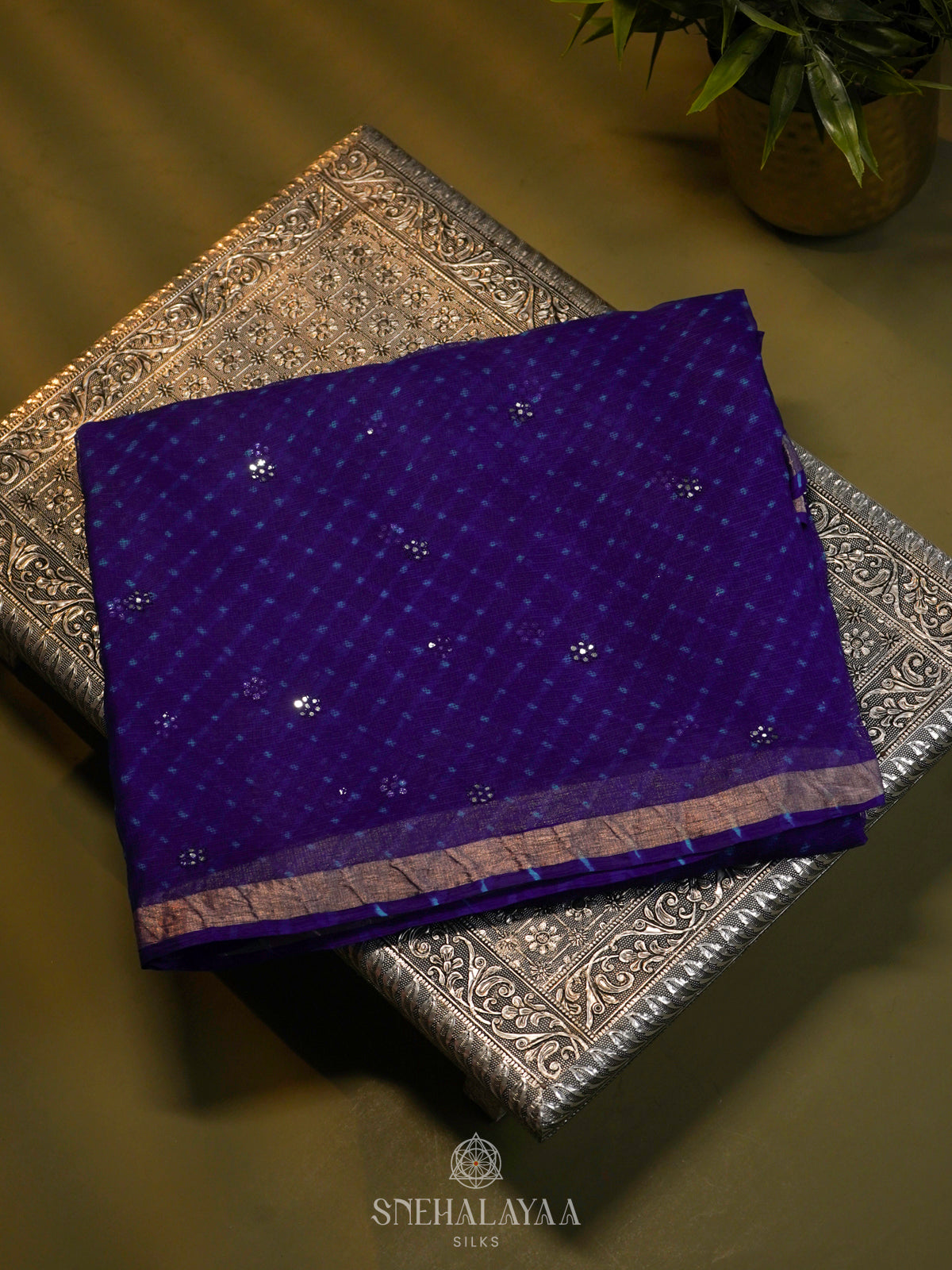 Navy Blue Kota Saree