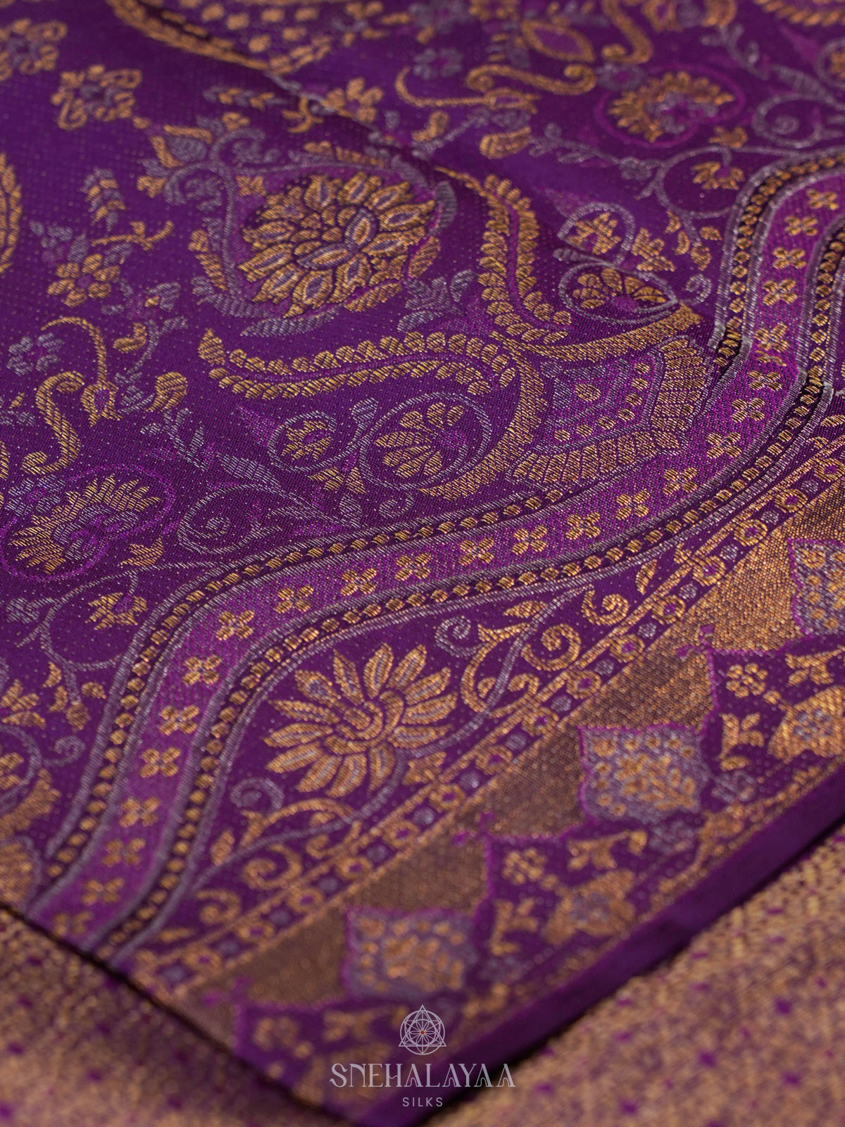 Golden Kanjivaram Silk Saree