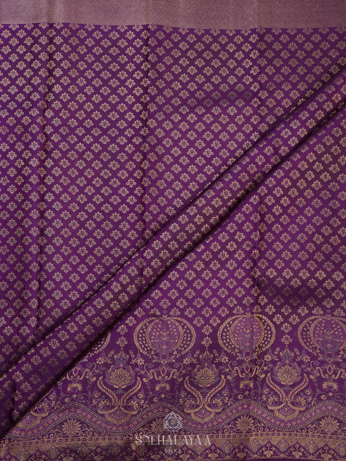 Golden Kanjivaram Silk Saree