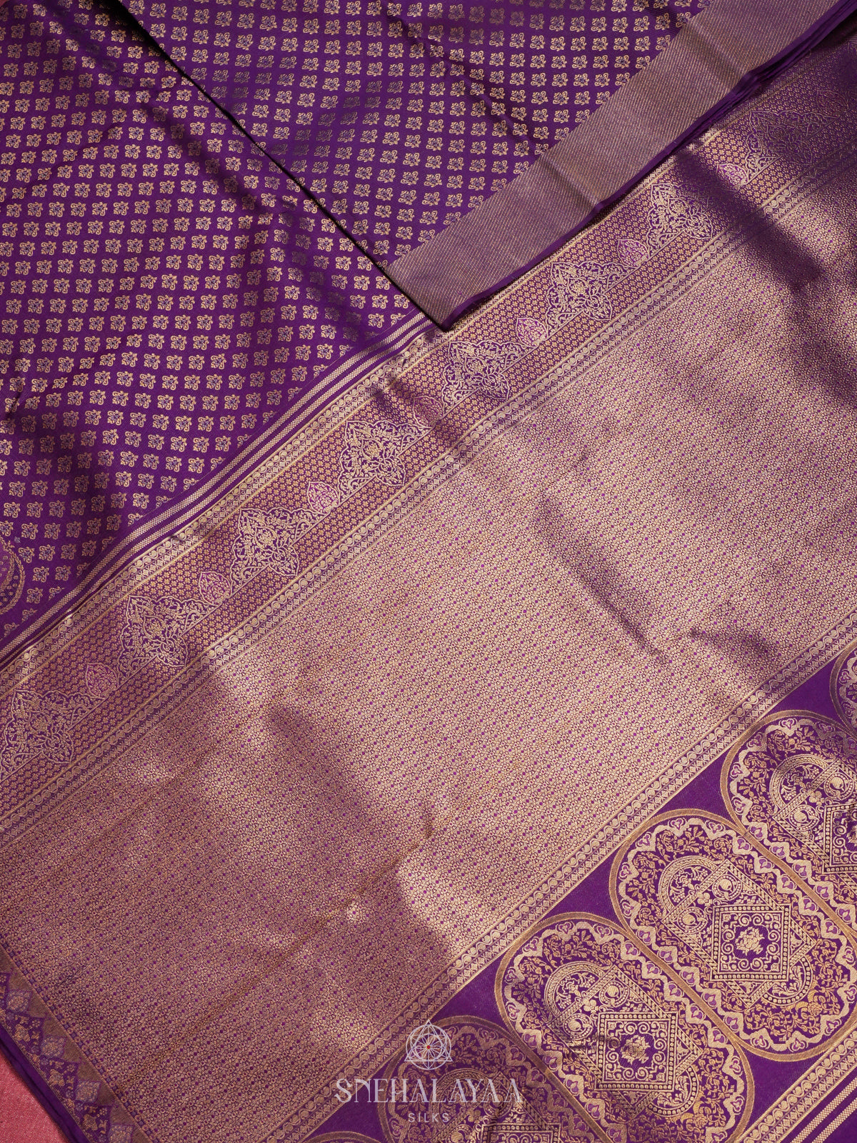 Golden Kanjivaram Silk Saree