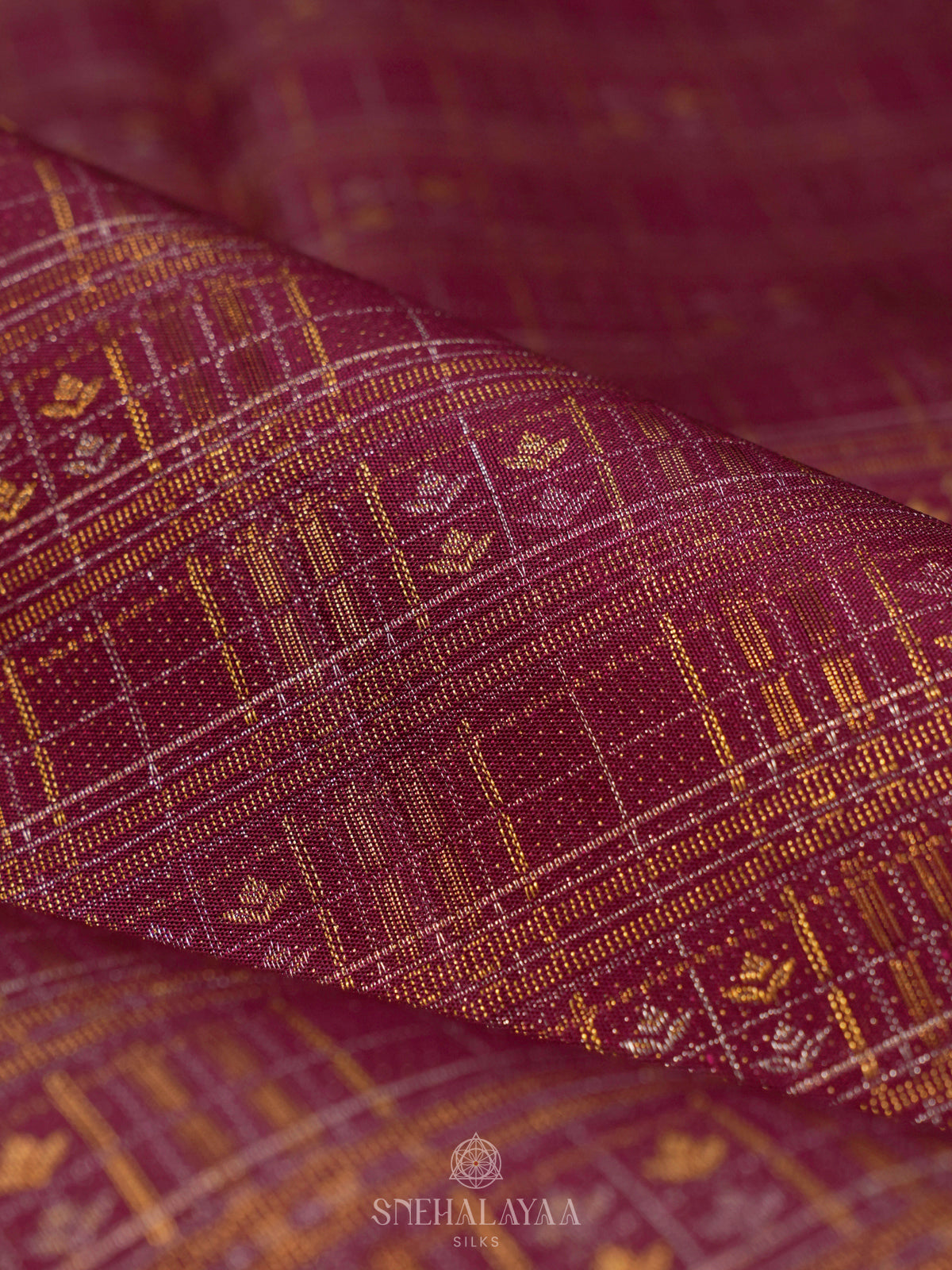 Golden Kanjivaram Silk Saree