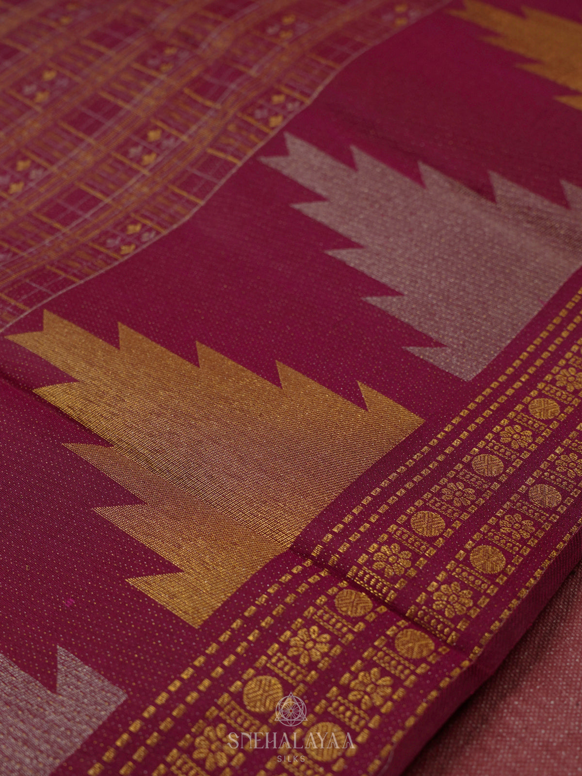 Golden Kanjivaram Silk Saree