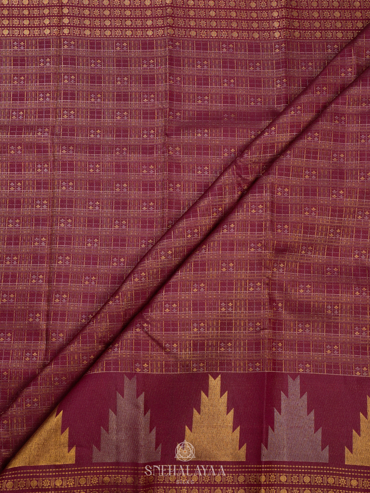 Golden Kanjivaram Silk Saree