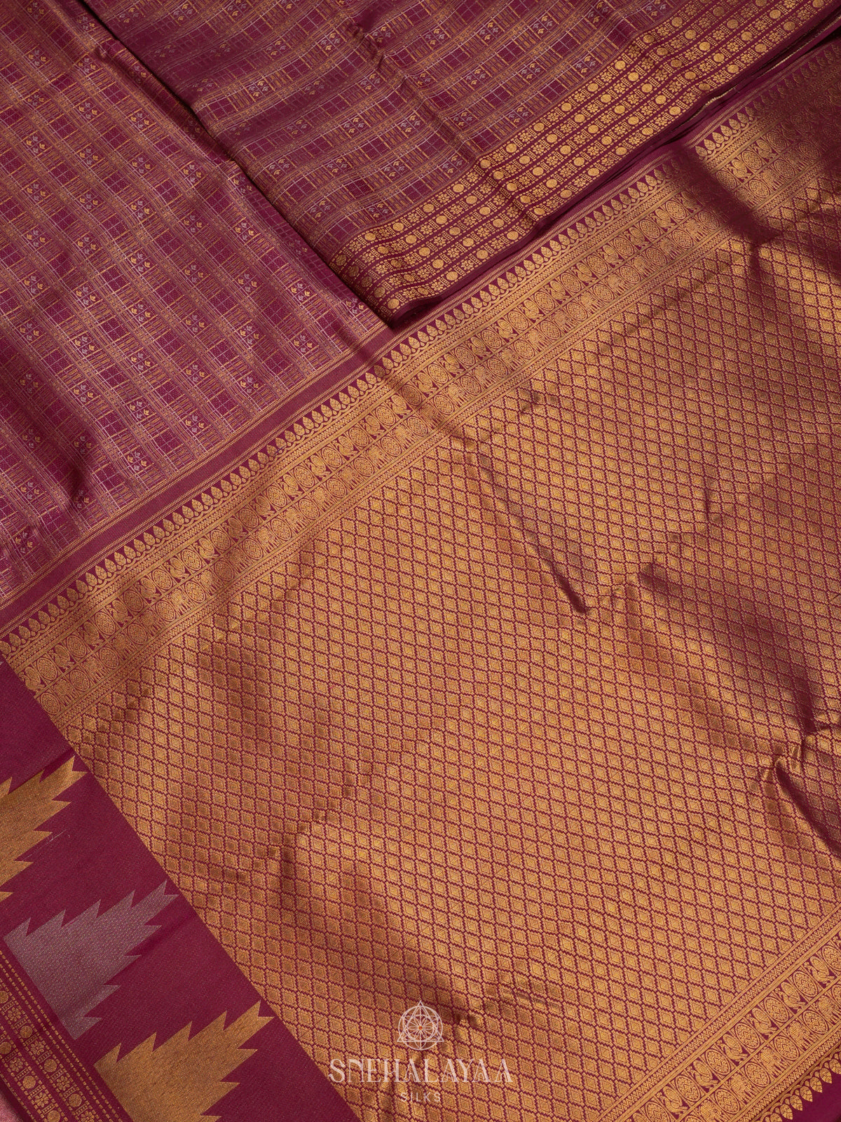 Golden Kanjivaram Silk Saree