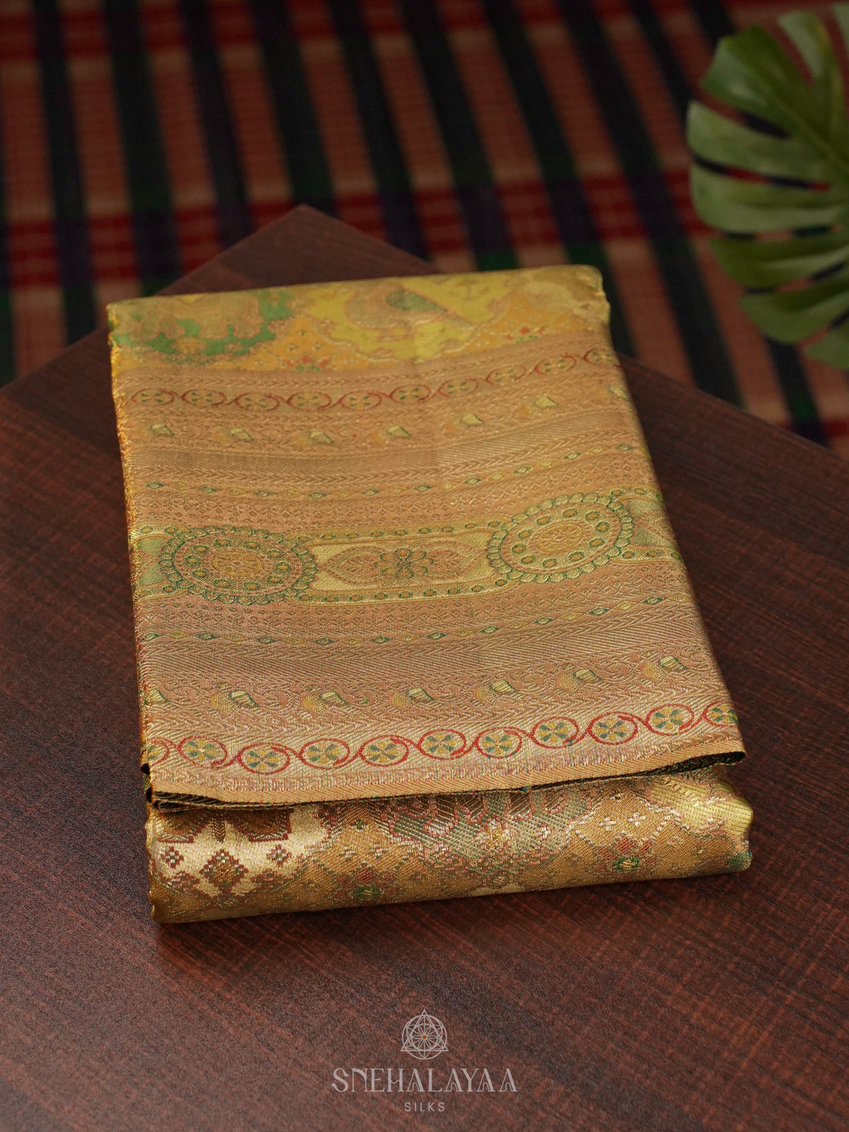 Golden Yellow Kanjivaram Silk Saree