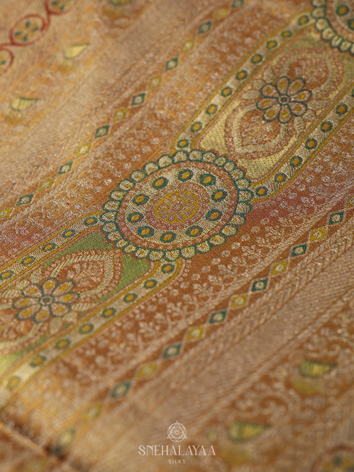 Golden Yellow Kanjivaram Silk Saree