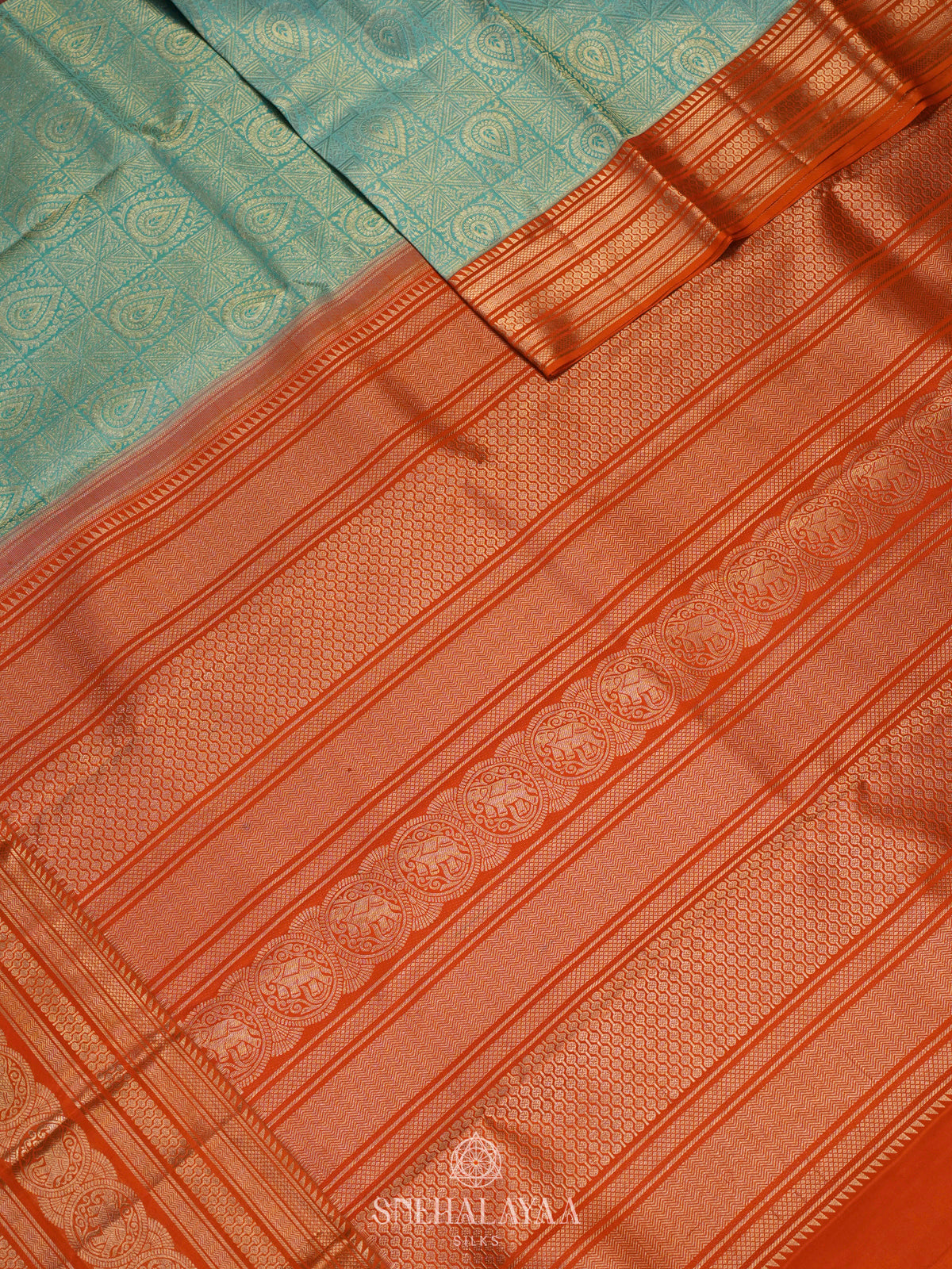 Emerald Green Kanjivaram Silk Saree