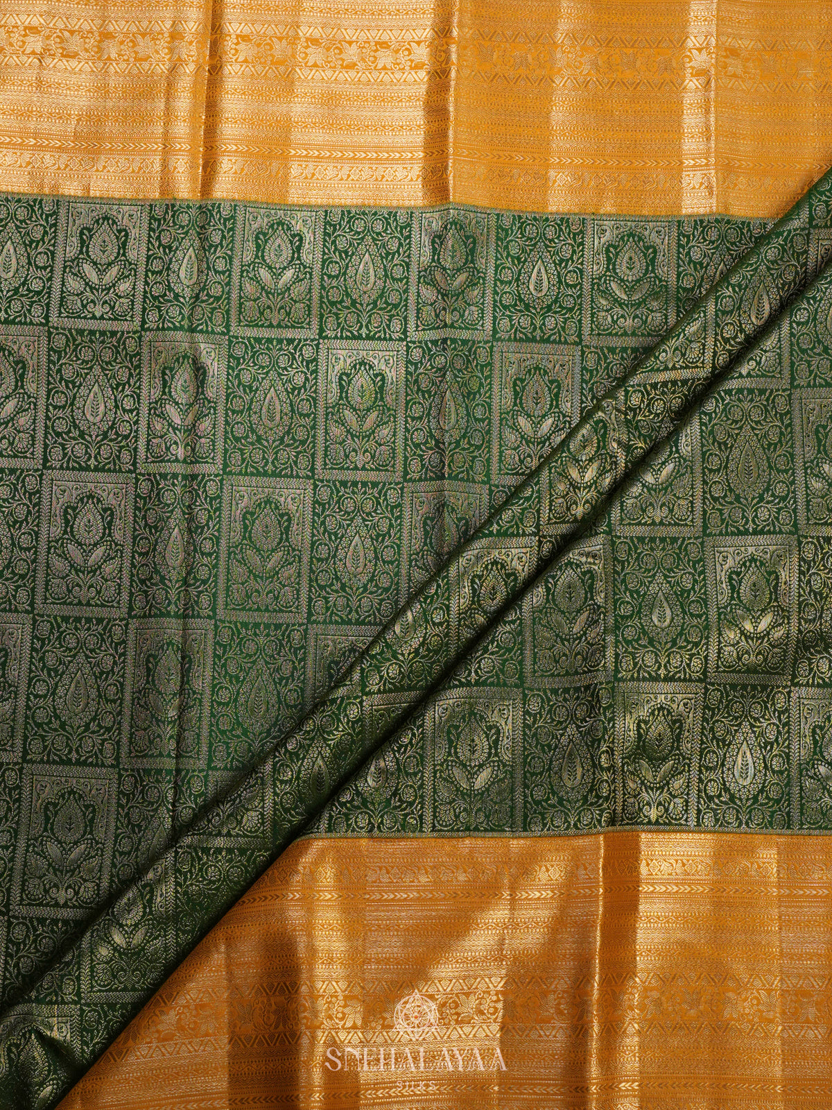 Peacock Blue Kanjivaram Silk Saree
