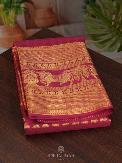 Orange Kanjivaram Silk Saree