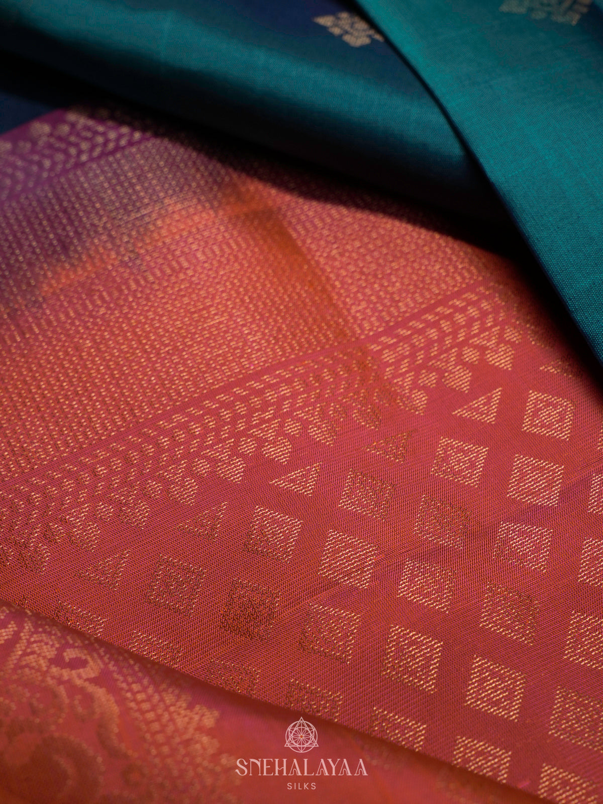 Peacock Blue Soft Silk Saree