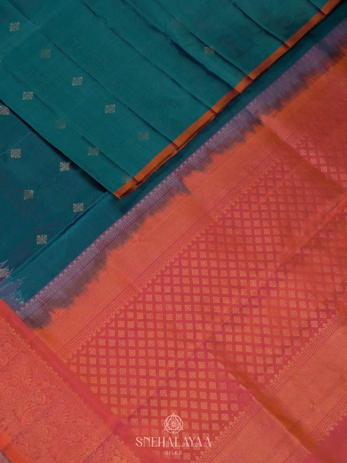 Peacock Blue Soft Silk Saree