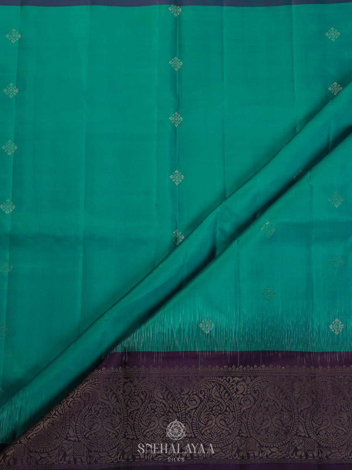 Peacock Blue Soft Silk Saree