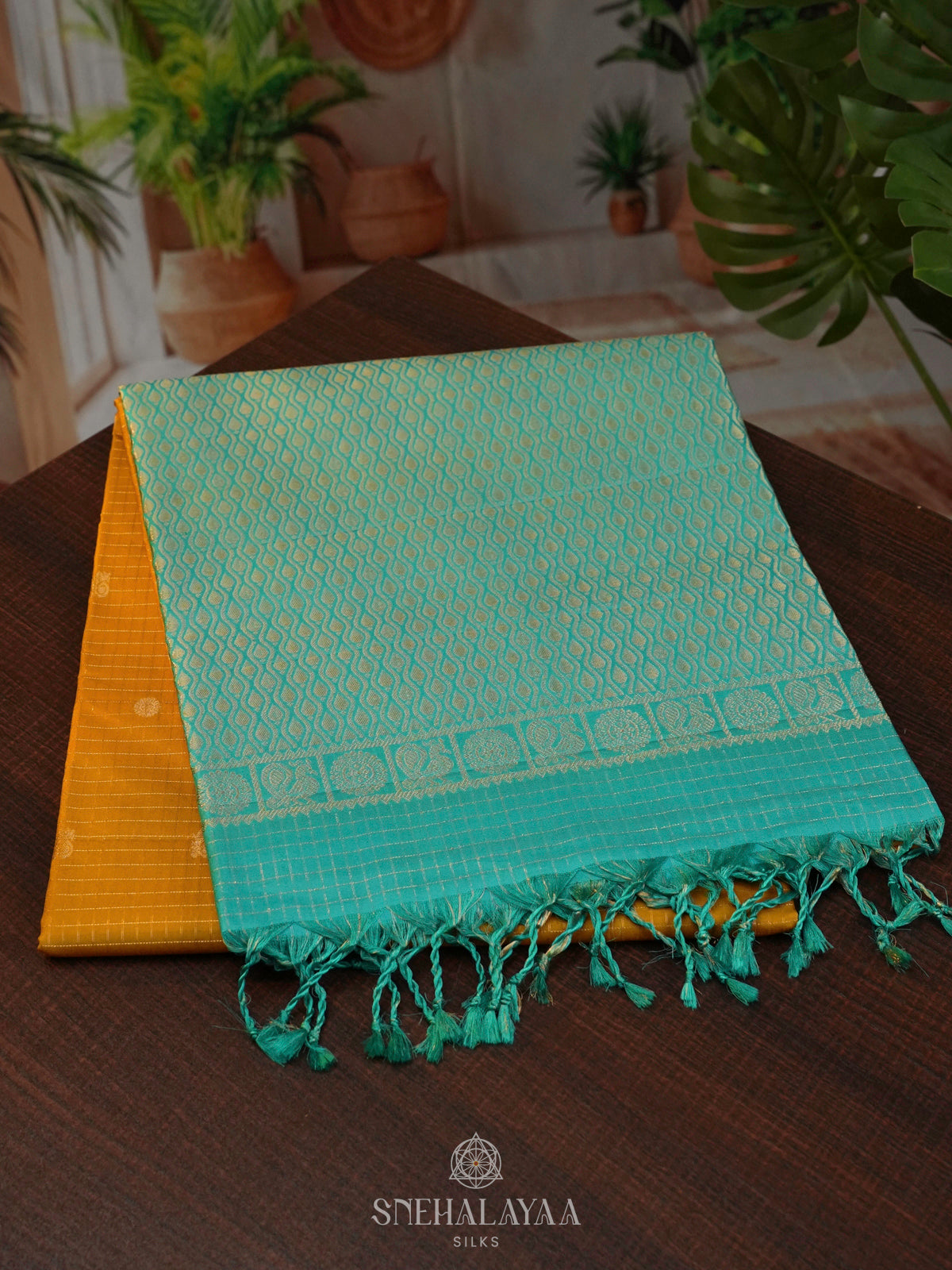 Mango Yellow Soft Silk Saree