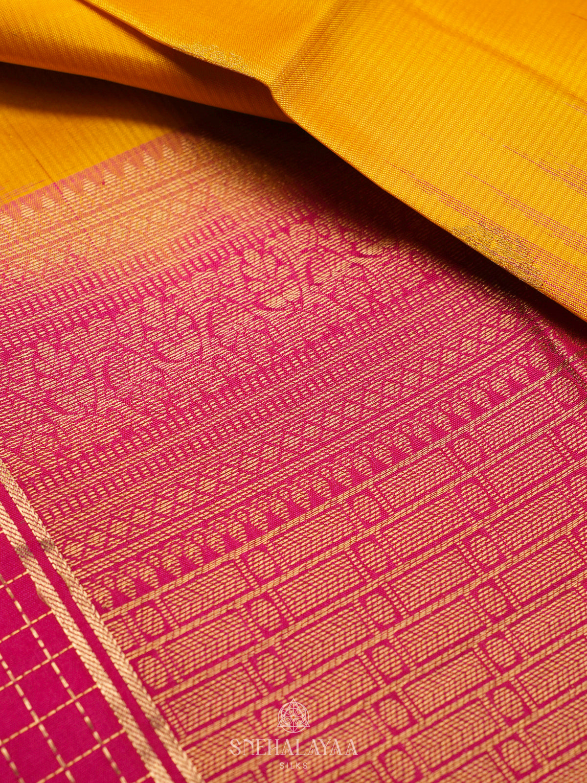 Mango Yellow Soft Silk Saree